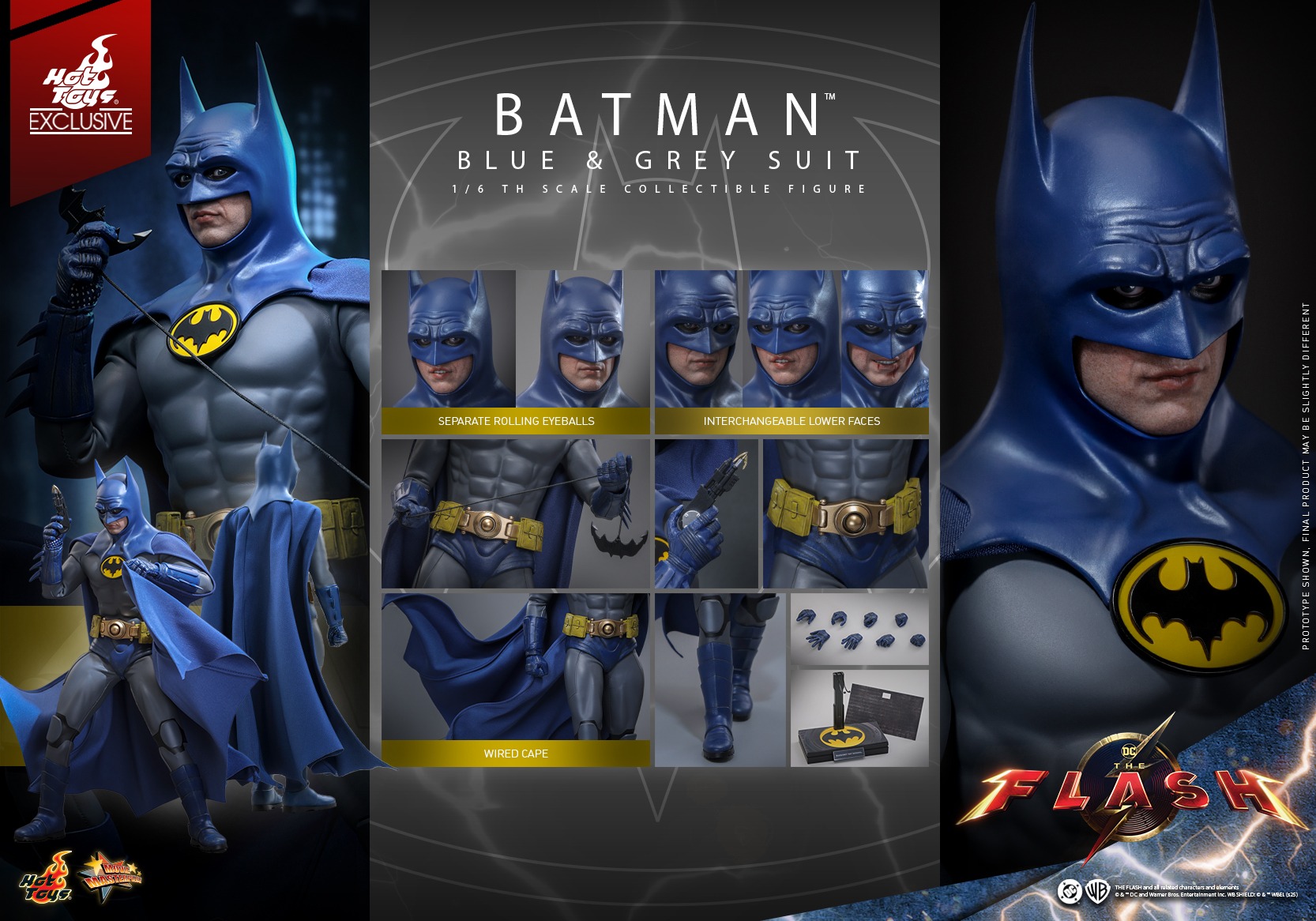 In stock! Hot Toys MMS 834 The Flash: Batman (Blue & Grey Suit) 1/6 Scale Collectible Figure