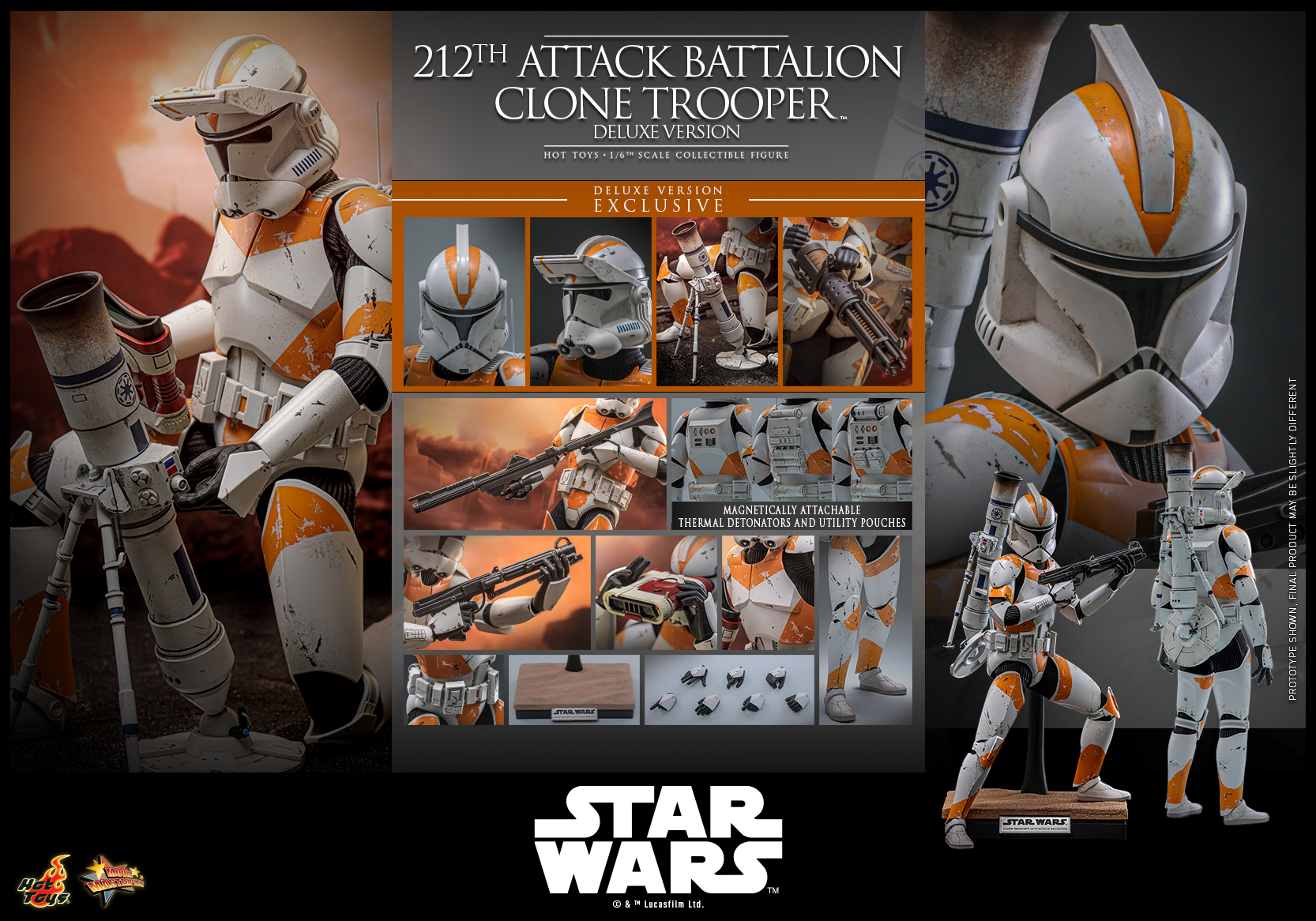 Pre order! Hot Toys MMS852 212th Attack Battalion Clone Trooper Deluxe Version 1/6 Scale Figure