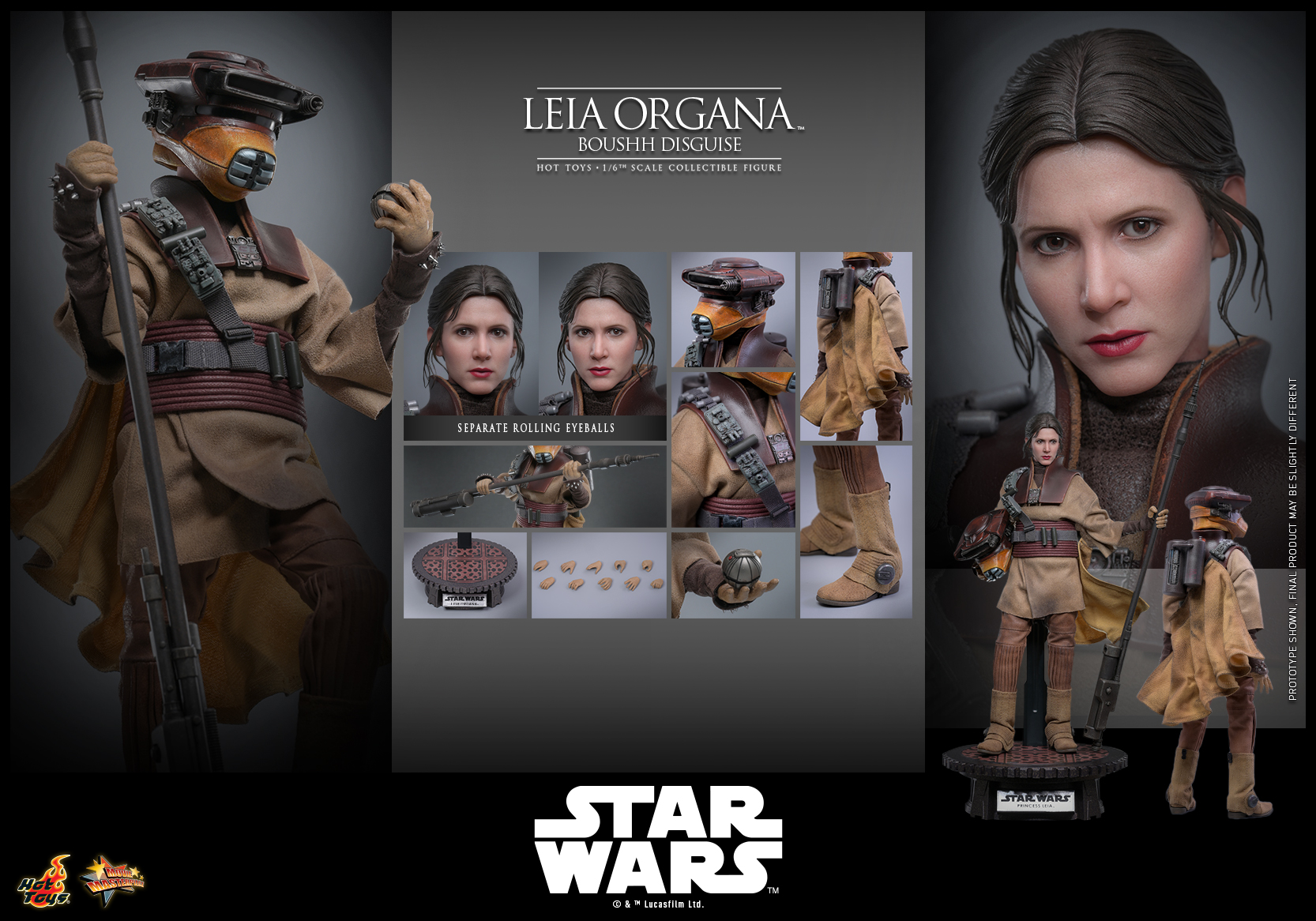 Pre order! Hot toys MMS854 Leia Organa (Boushh Disguise) Star Wars: Return of the Jedi 1/6 Collectible Figure