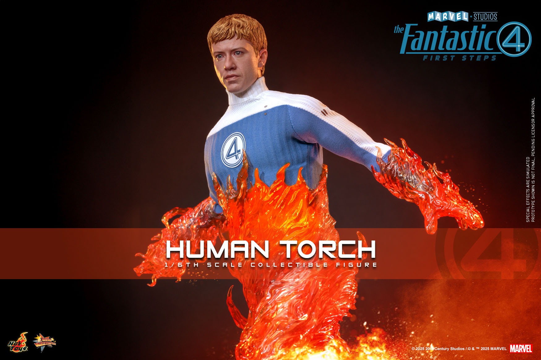 Pre order! Hot Toys Human Torch Fantastic Four: First Steps Johnny Storm 1/6 Figure