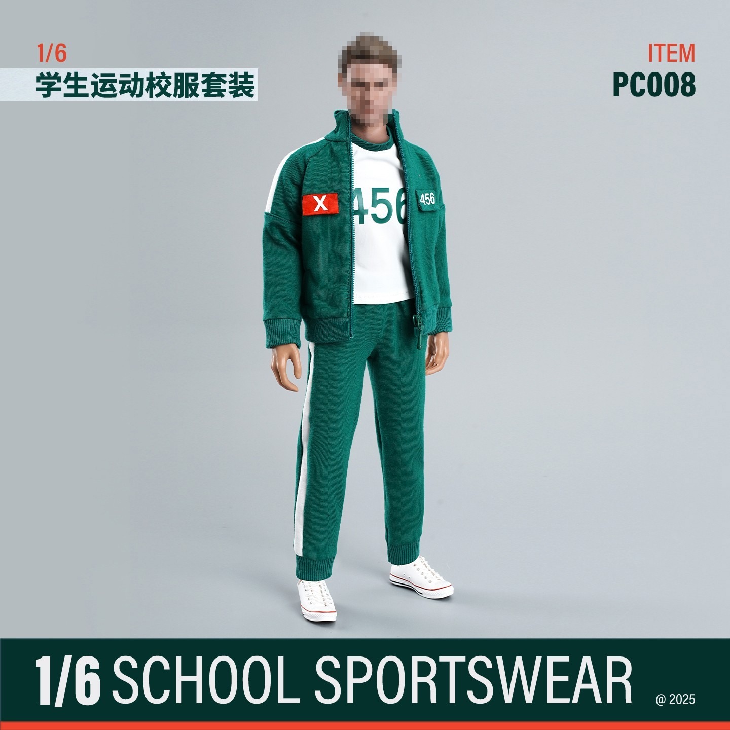 In Stock! Squid Game ZYTOYS PC008 1/6 Men's Sportswear School Uniform Clothes For 12'' Figure Body