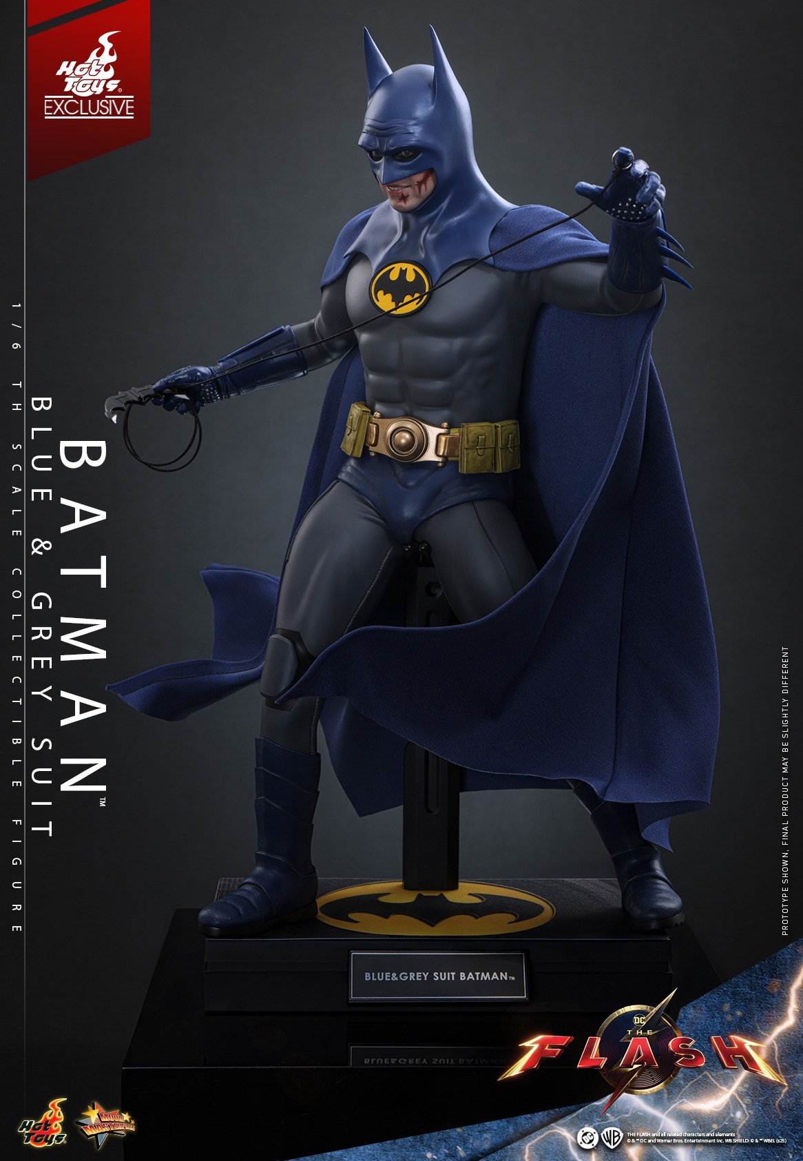 In stock! Hot Toys MMS 834 The Flash: Batman (Blue & Grey Suit) 1/6 Scale Collectible Figure