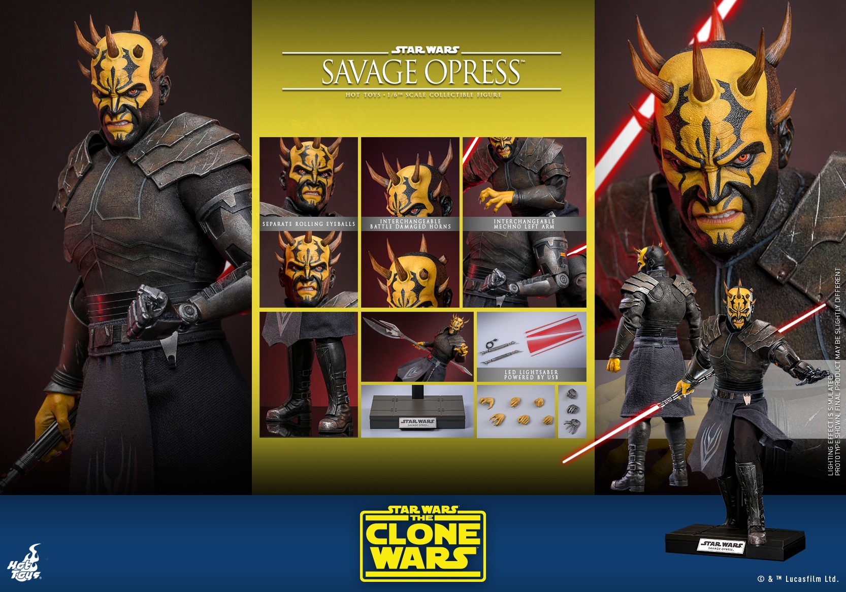 In stock! Hot Toys Savage Opress TMS136 Star Wars The Clone Wars 1/6 figure