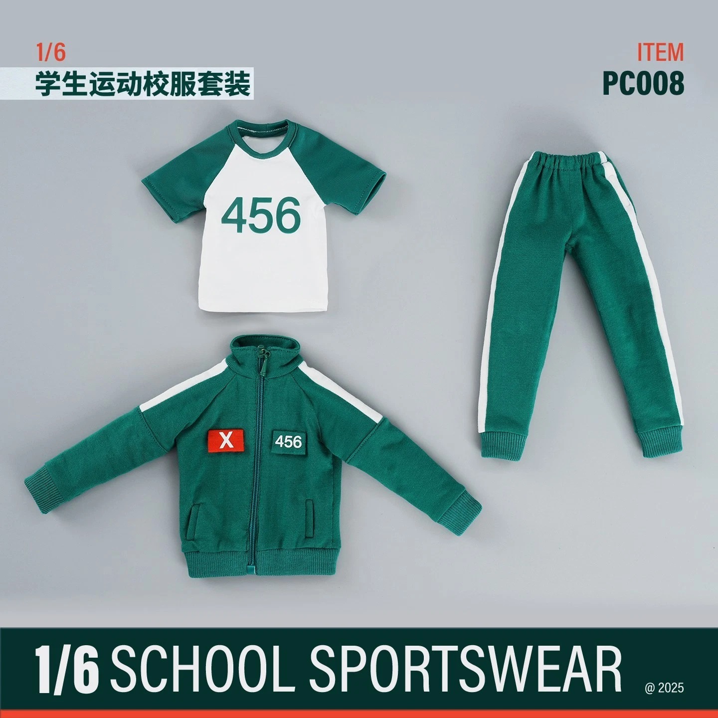 In Stock! Squid Game ZYTOYS PC008 1/6 Men's Sportswear School Uniform Clothes For 12'' Figure Body