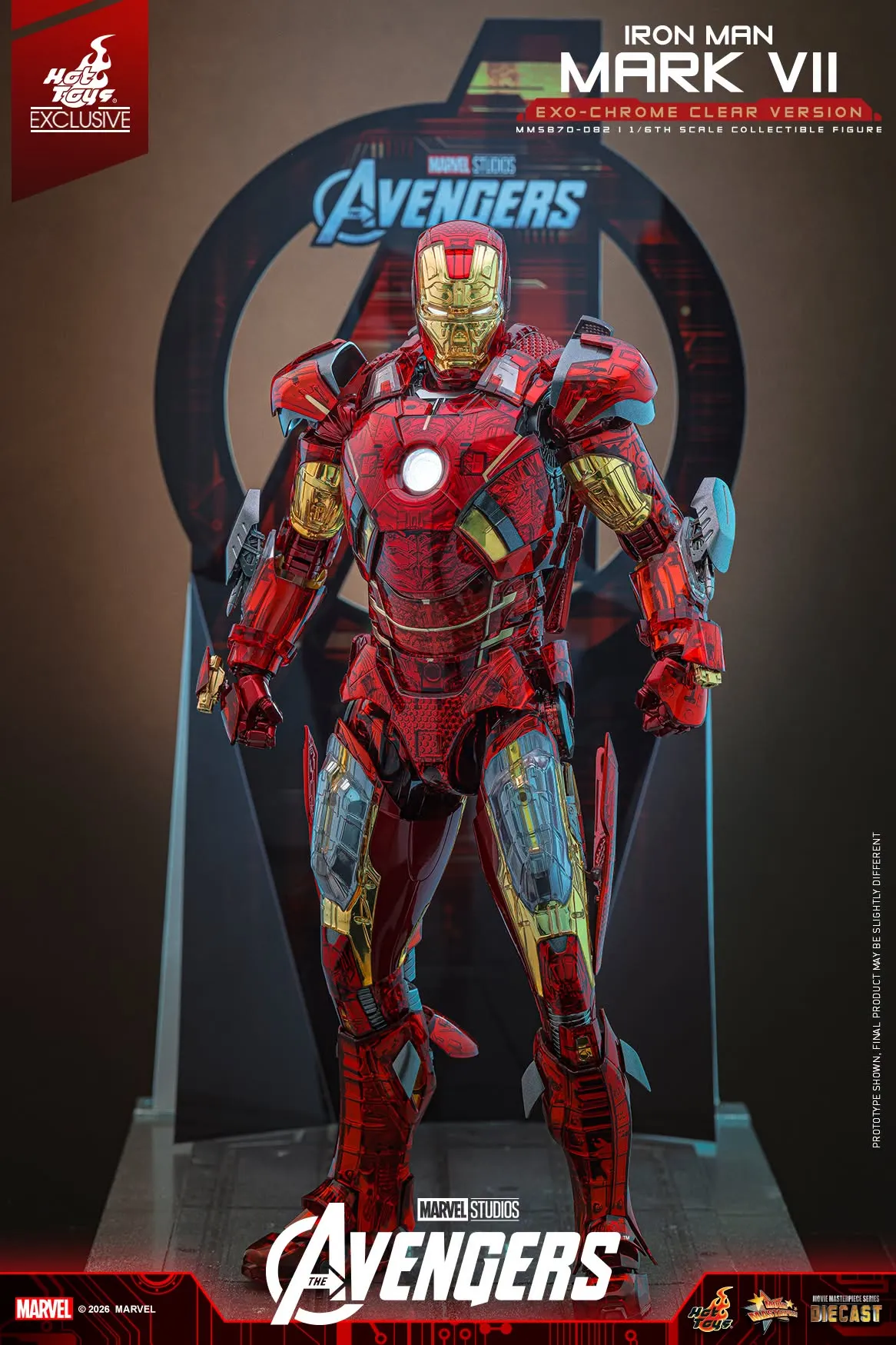 Pre order! Hot Toys MMS870D82 The Avengers Iron Man Mark VII (Exo-Chrome Clear Version) 1/6 scale Collectible Figure