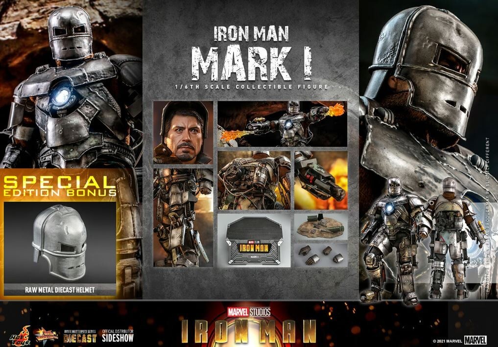 In stock! Hot Toys MMS605B Deluxe Version Iron Man Mark I Diecast 1/6 Action Figure