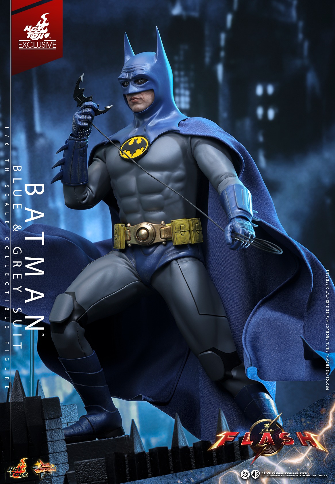 In stock! Hot Toys MMS 834 The Flash: Batman (Blue & Grey Suit) 1/6 Scale Collectible Figure