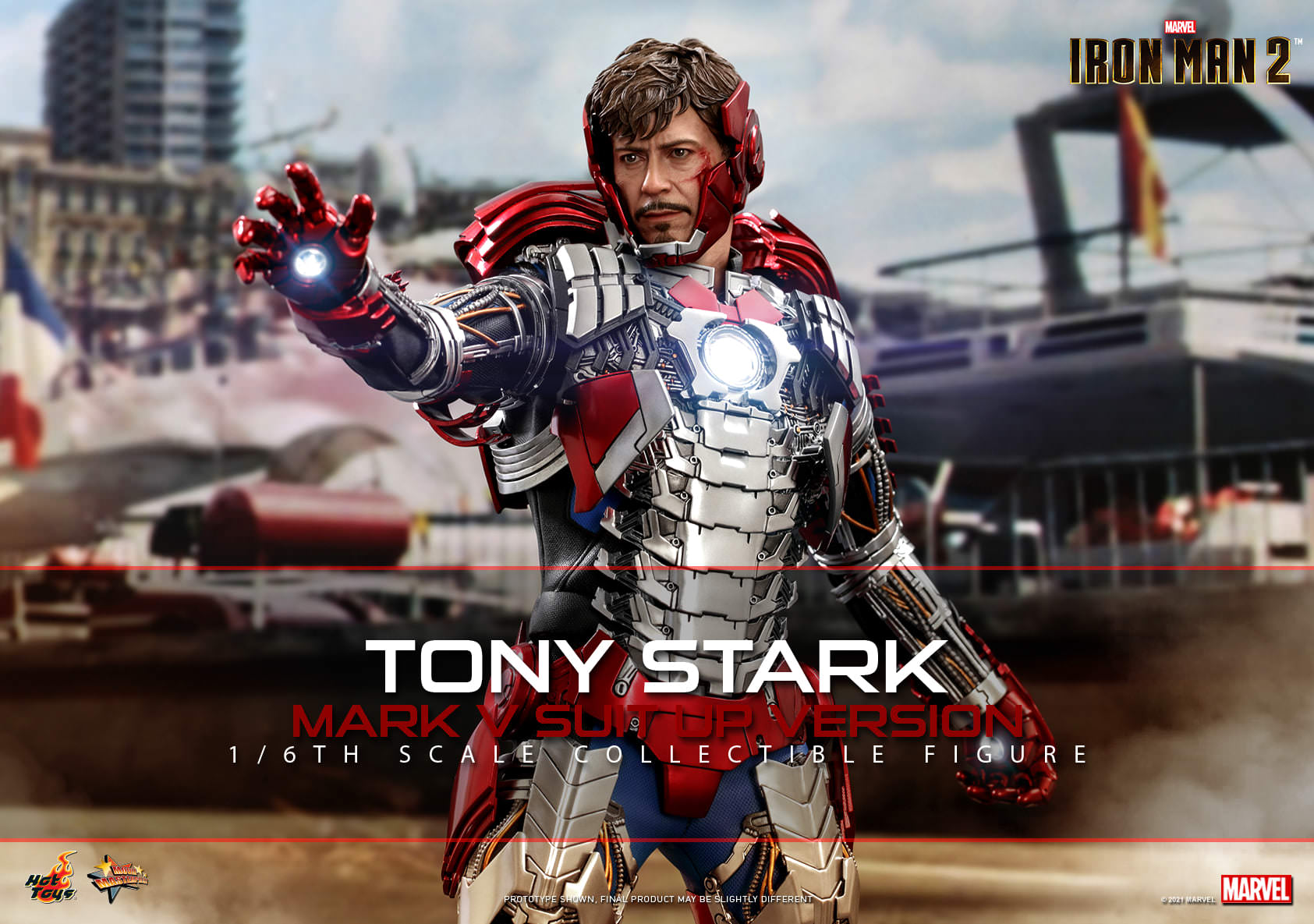 In stock! Hot Toys MMS600 (Deluxe Version) Iron Man 2 Tony Stark (Mark V Suit up Version) 1/6 Figure