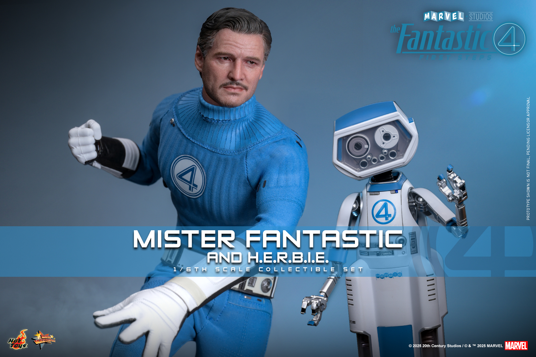 Pre order! Hot Toys MMS822 The Fantastic Four: First Steps 1/6th scale Mister Fantastic and H.E.R.B.I.E. Collectible Set 
