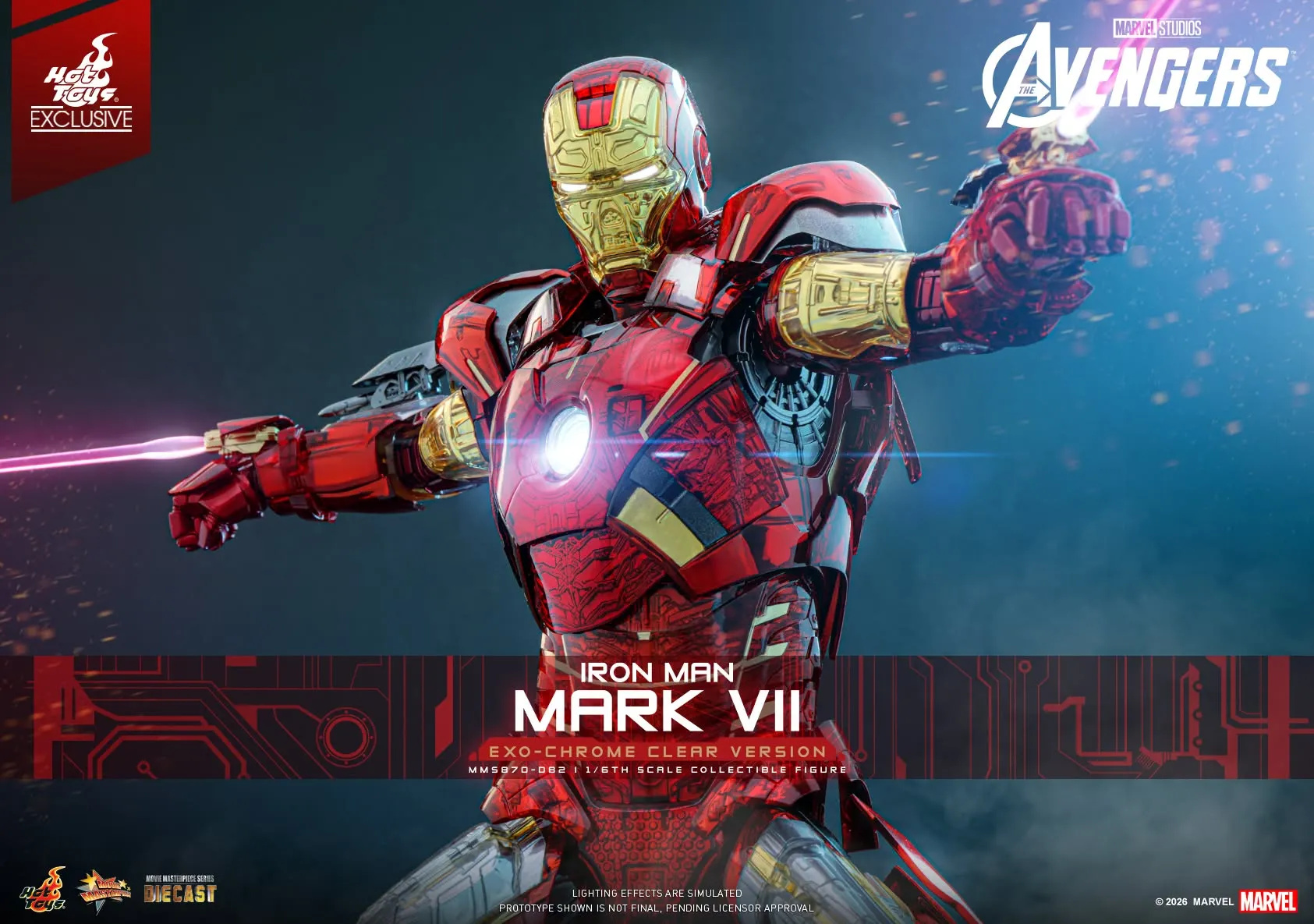 Pre order! Hot Toys MMS870D82 The Avengers Iron Man Mark VII (Exo-Chrome Clear Version) 1/6 scale Collectible Figure