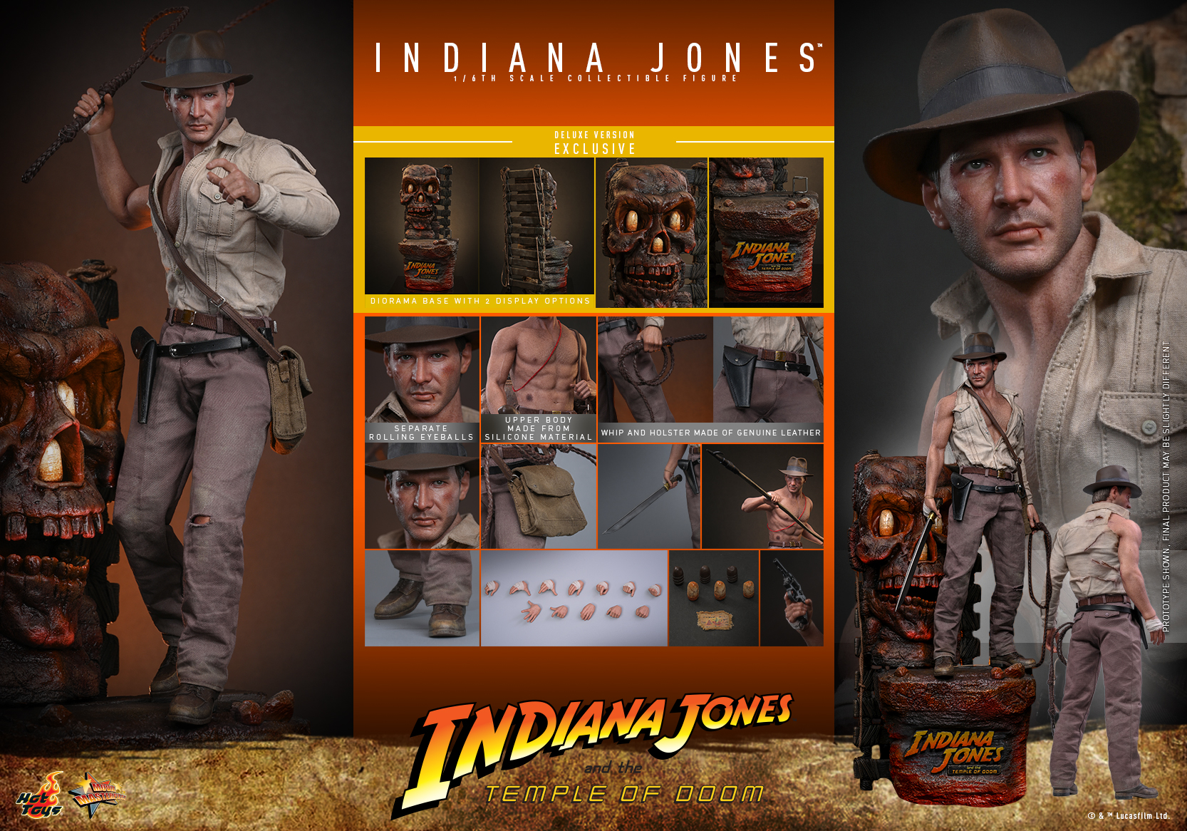 Pre order! Hot toys Indiana Jones And The Temple of Doom Deluxe Version 1/6 scale Indiana Jones Collectible Figure 
