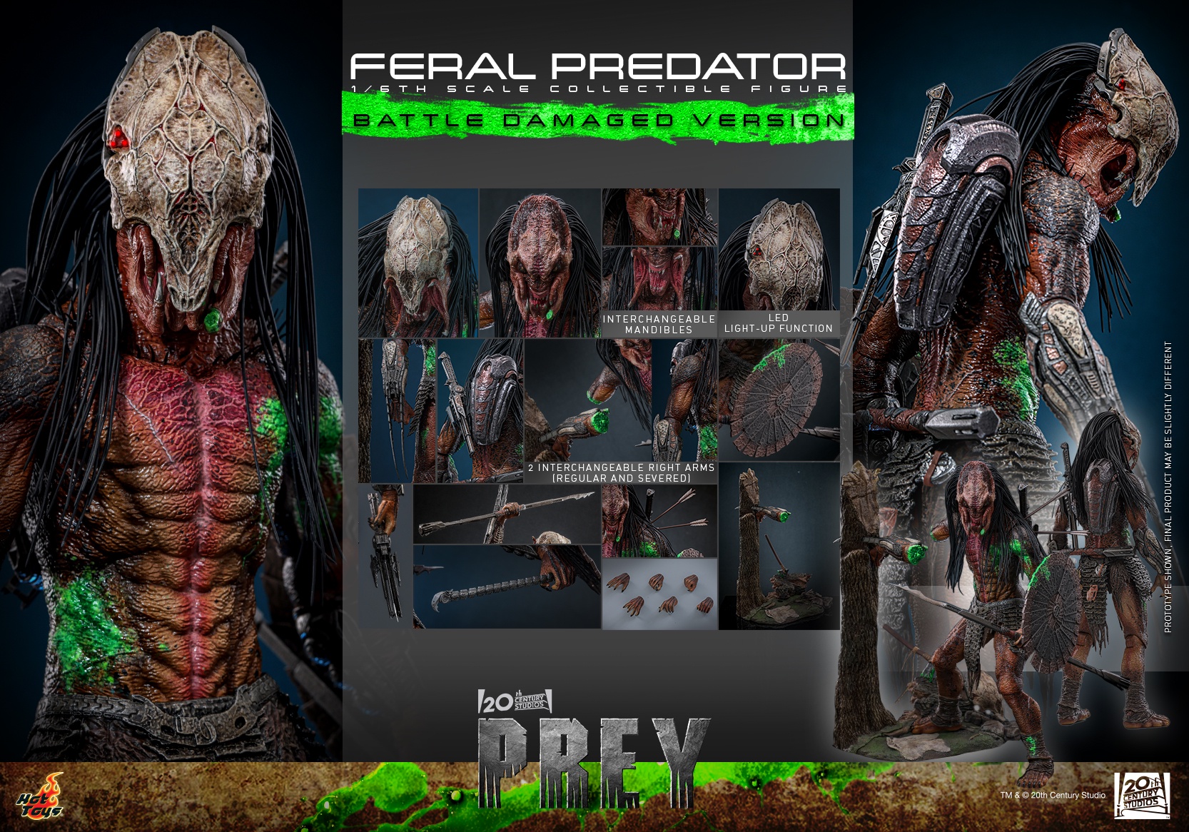 Pre order! Hot Toys TMS173 Feral Predator Prey (Battle Damaged) 1/6 scale figure