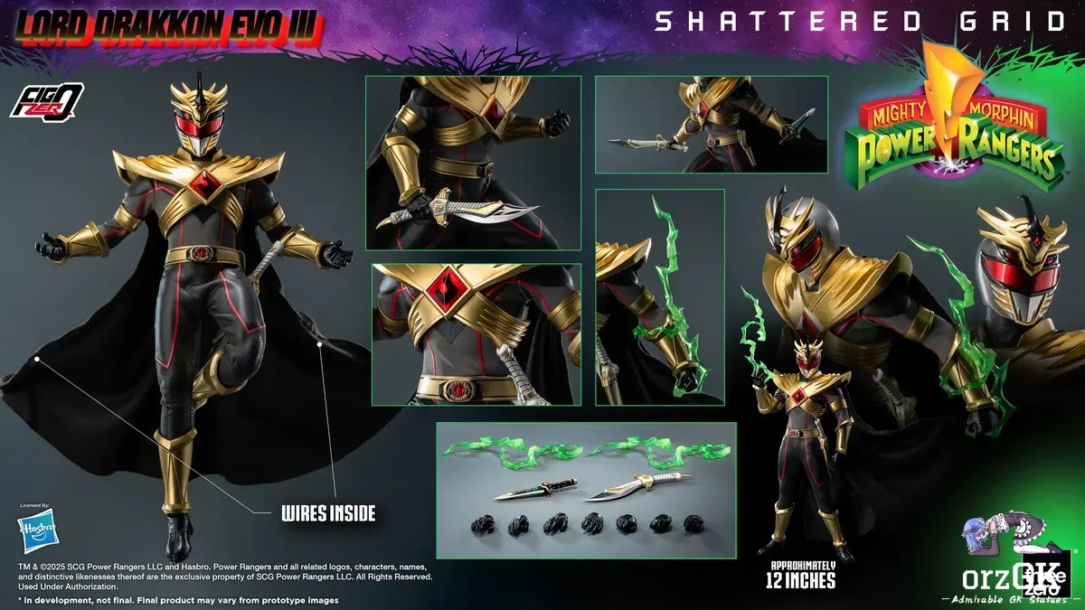 Pre order! Threezero Lord Drakkon Evo III 3Z10260W0 Mighty Morphin Power Rangers: Shattered Grid FigZero 1/6 