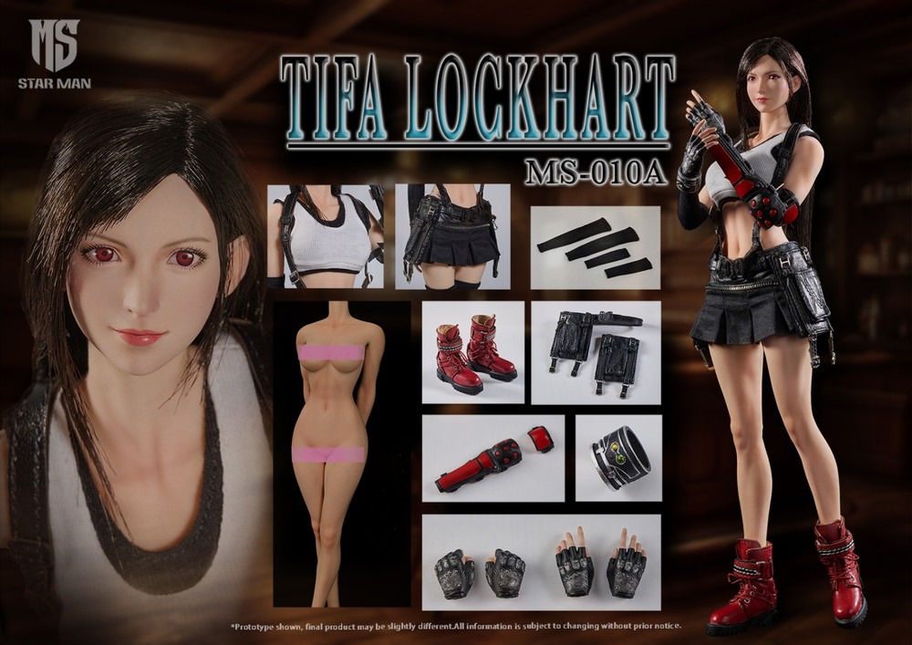 In Stock! STAR MAN MS-010A 1/6 TIFA White Tank Top and Black Short Skirt Version