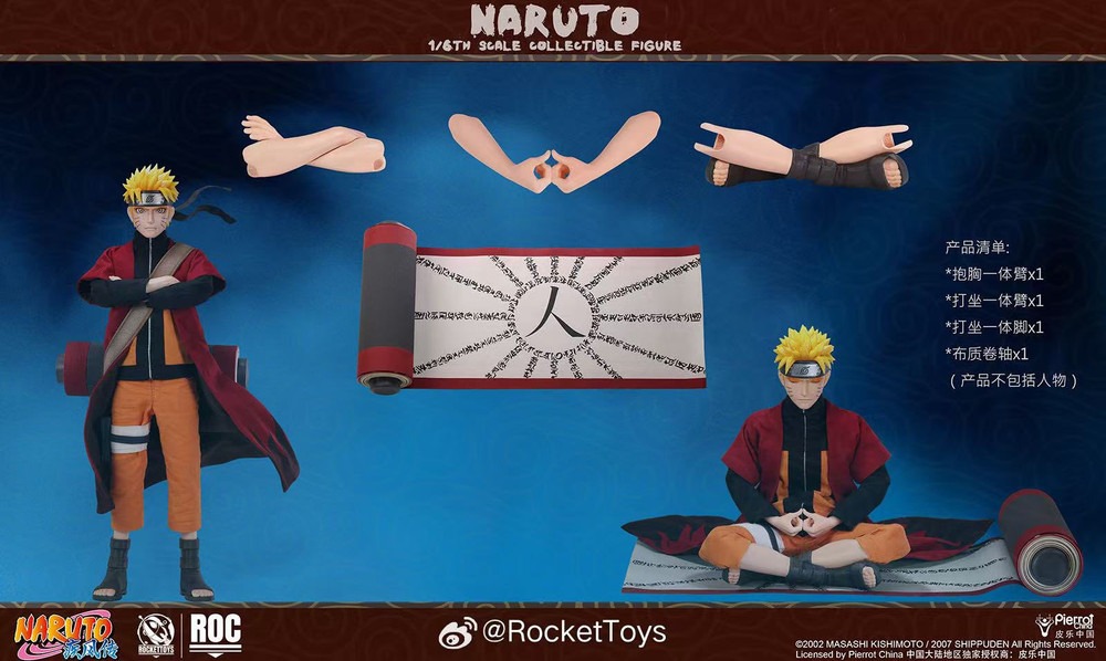 Pre order! Rocket Toys ROC-011 Naruto Sage Mode Sennin Ver. + Accessory Pack 1/6 action figure