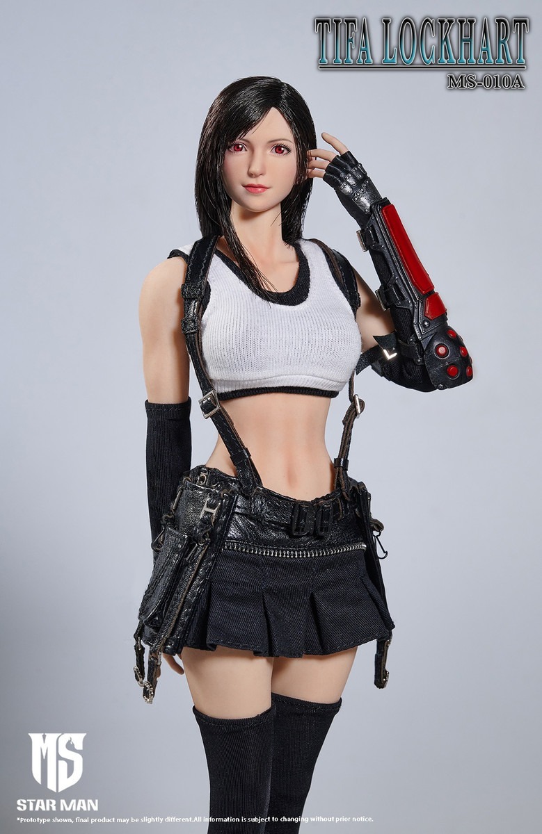 In Stock! STAR MAN MS-010A 1/6 TIFA White Tank Top and Black Short Skirt Version