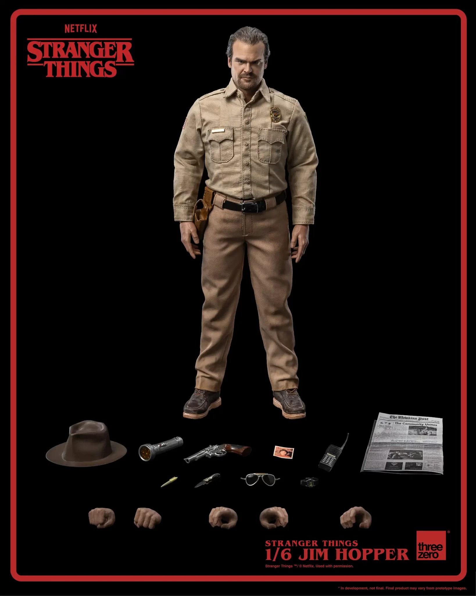 In stock! Threezero Stranger Things Jim Hopper (Season 1) 1/6 Scale Figure