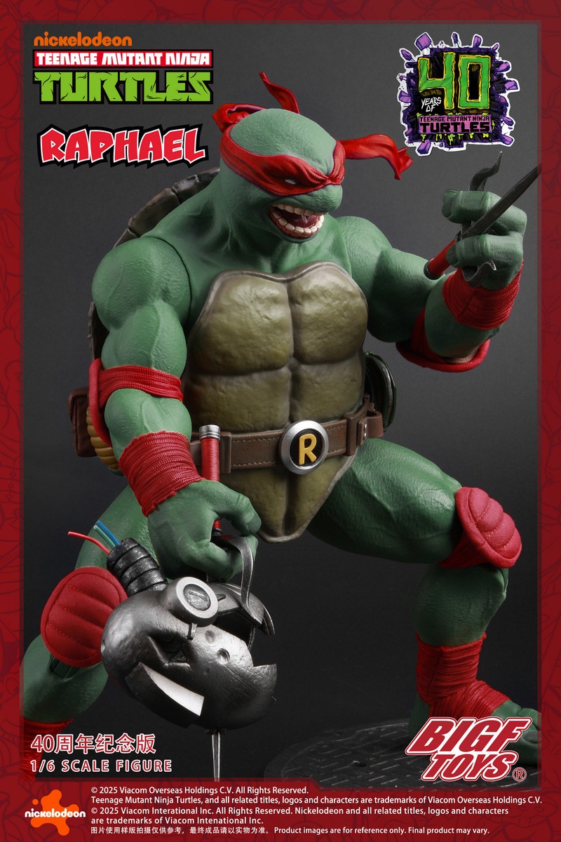 Pre order! BIGFTOYS TNMT 1/6 Raphael Figure 40th Anniversary Edition BIGF-002