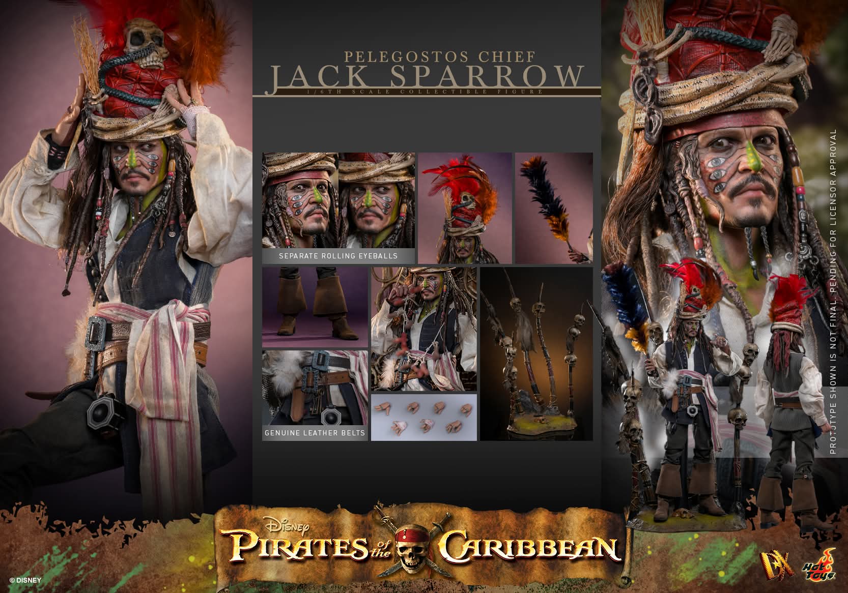 Pre order! Hot Toys DX48 Pelegostos Chief Jack Sparrow Pirates of the Caribbean: Dead Man's Chest 1/6 Scale Collectible Figure 