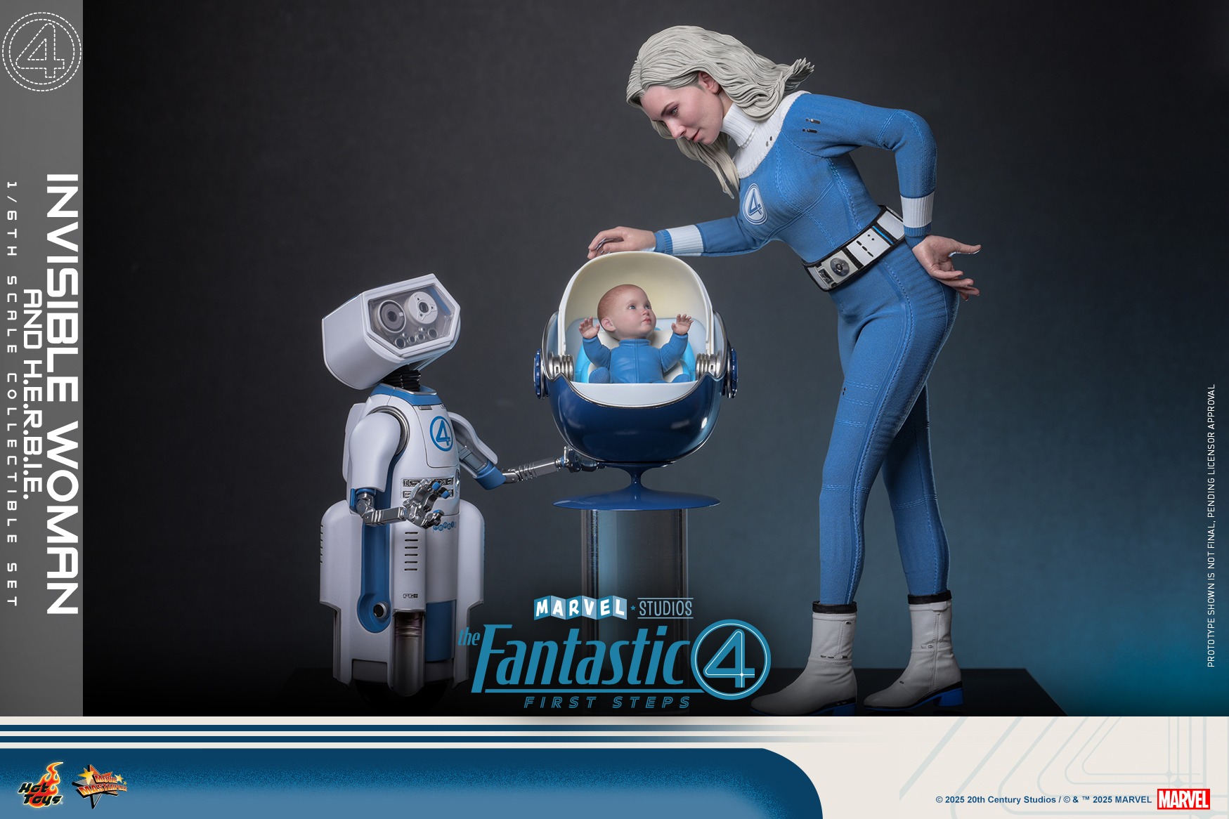 Pre order! Hot Toys MMS824 The Fantastic Four: First Steps 1/6th scale Invisible Woman and H.E.R.B.I.E. Collectible Set