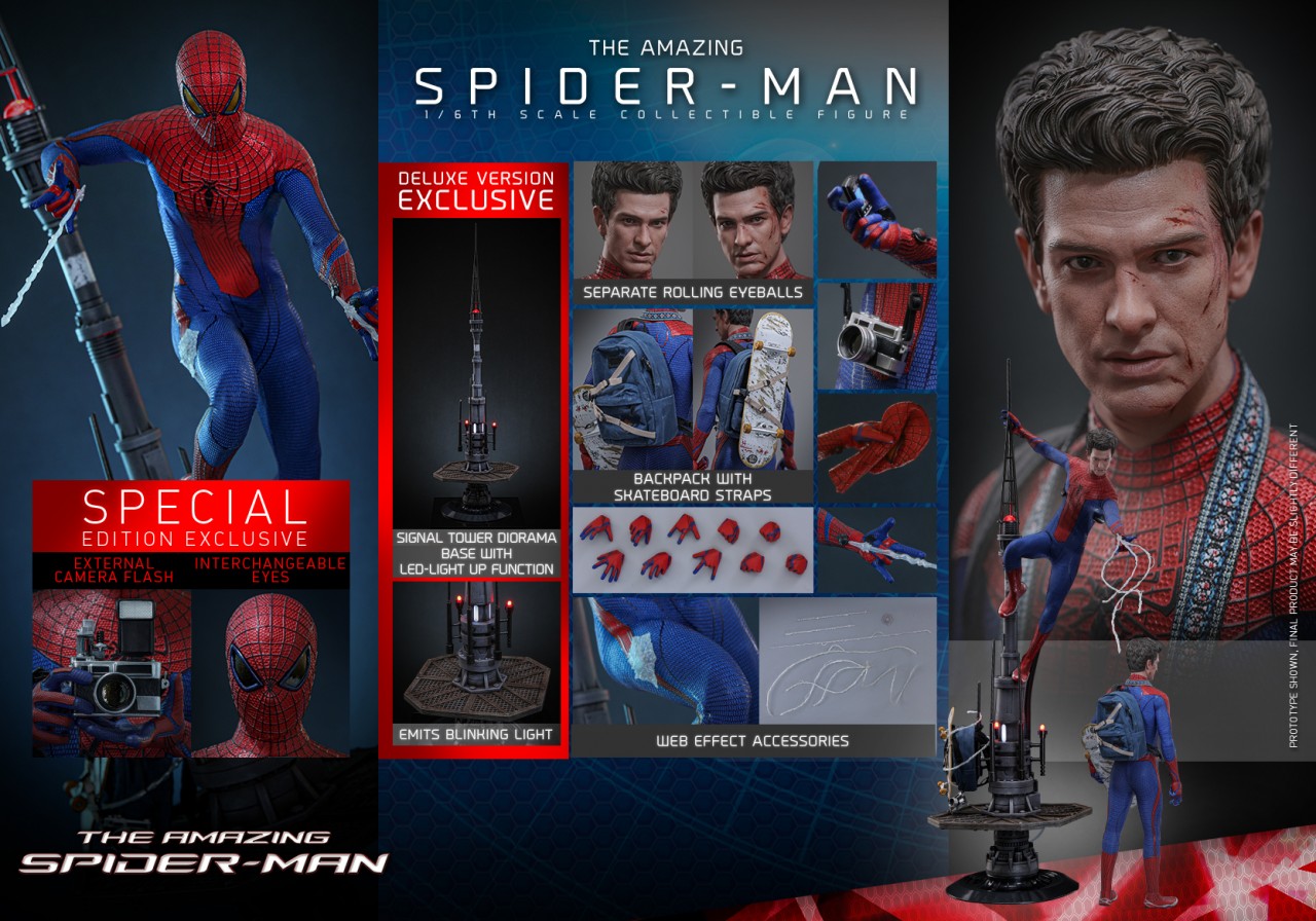 In stock! Hot Toys Special Deluxe MMS772B The Amazing Spider-Man 1/6 Action Figure spiderman