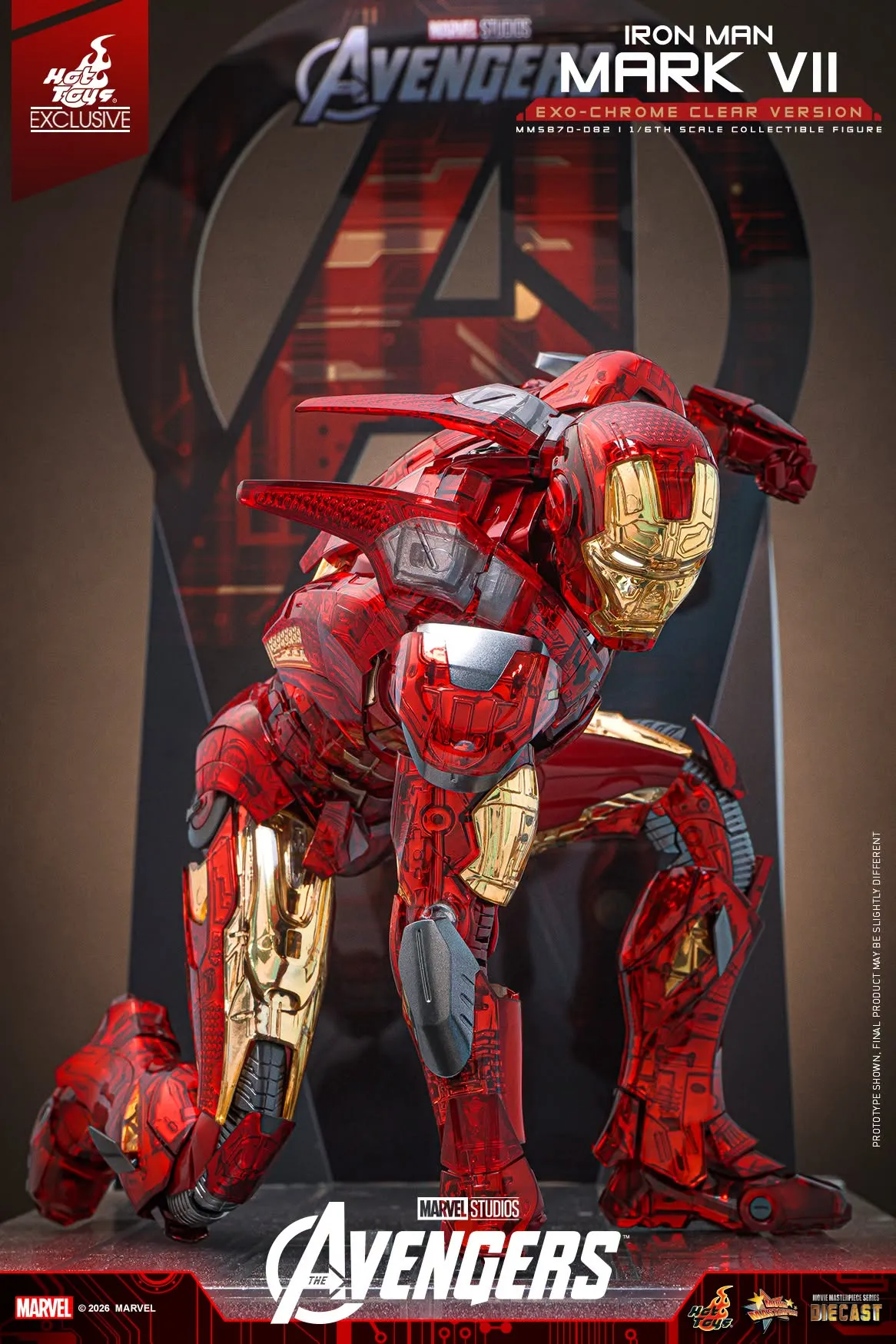 Pre order! Hot Toys MMS870D82 The Avengers Iron Man Mark VII (Exo-Chrome Clear Version) 1/6 scale Collectible Figure