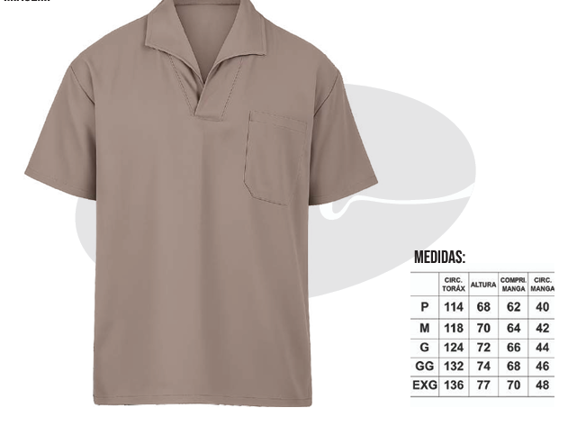 CAMISA EM BRIM SEM FAIXAS REFLETIVAS