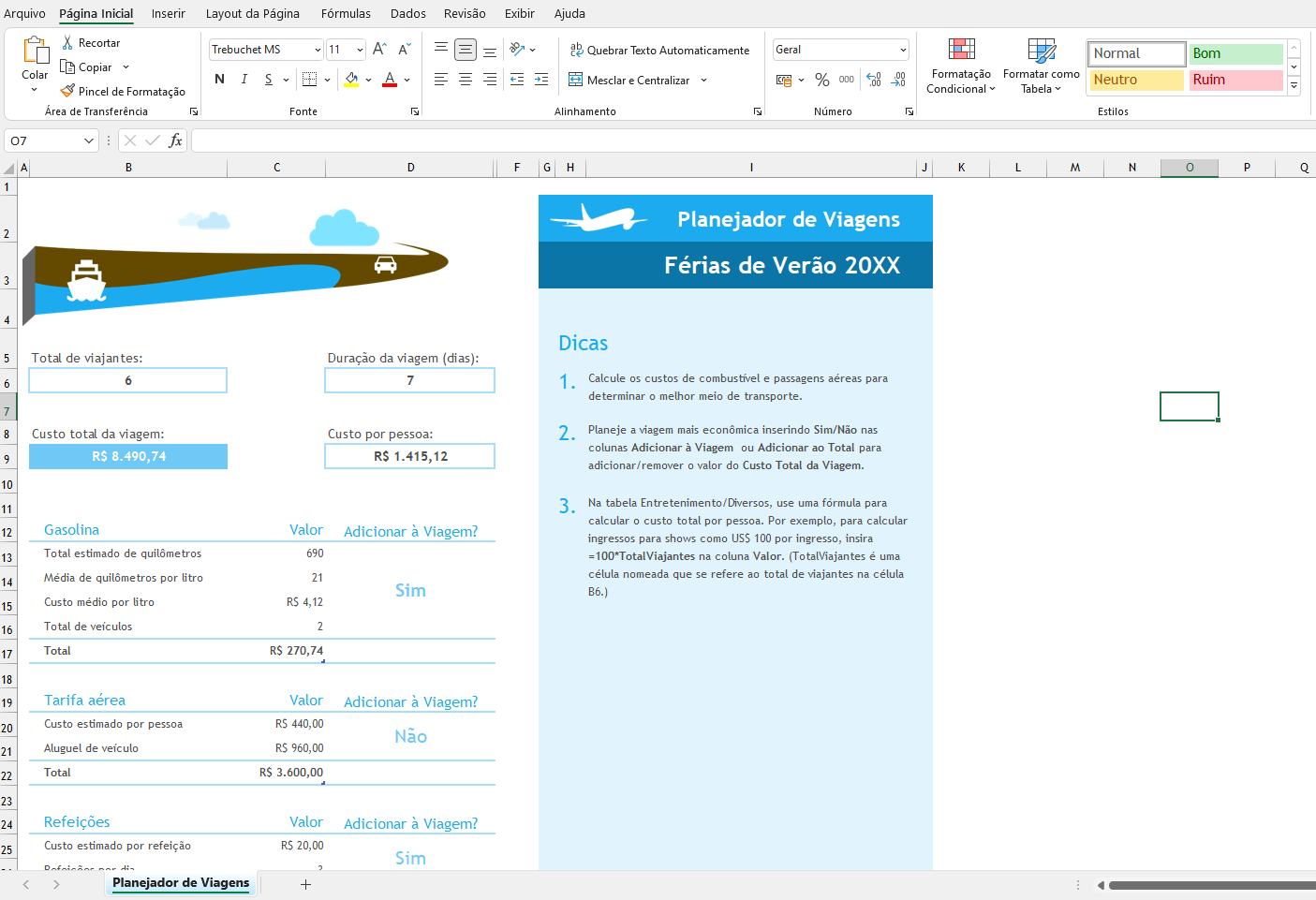Planejador de Viagens de Férias