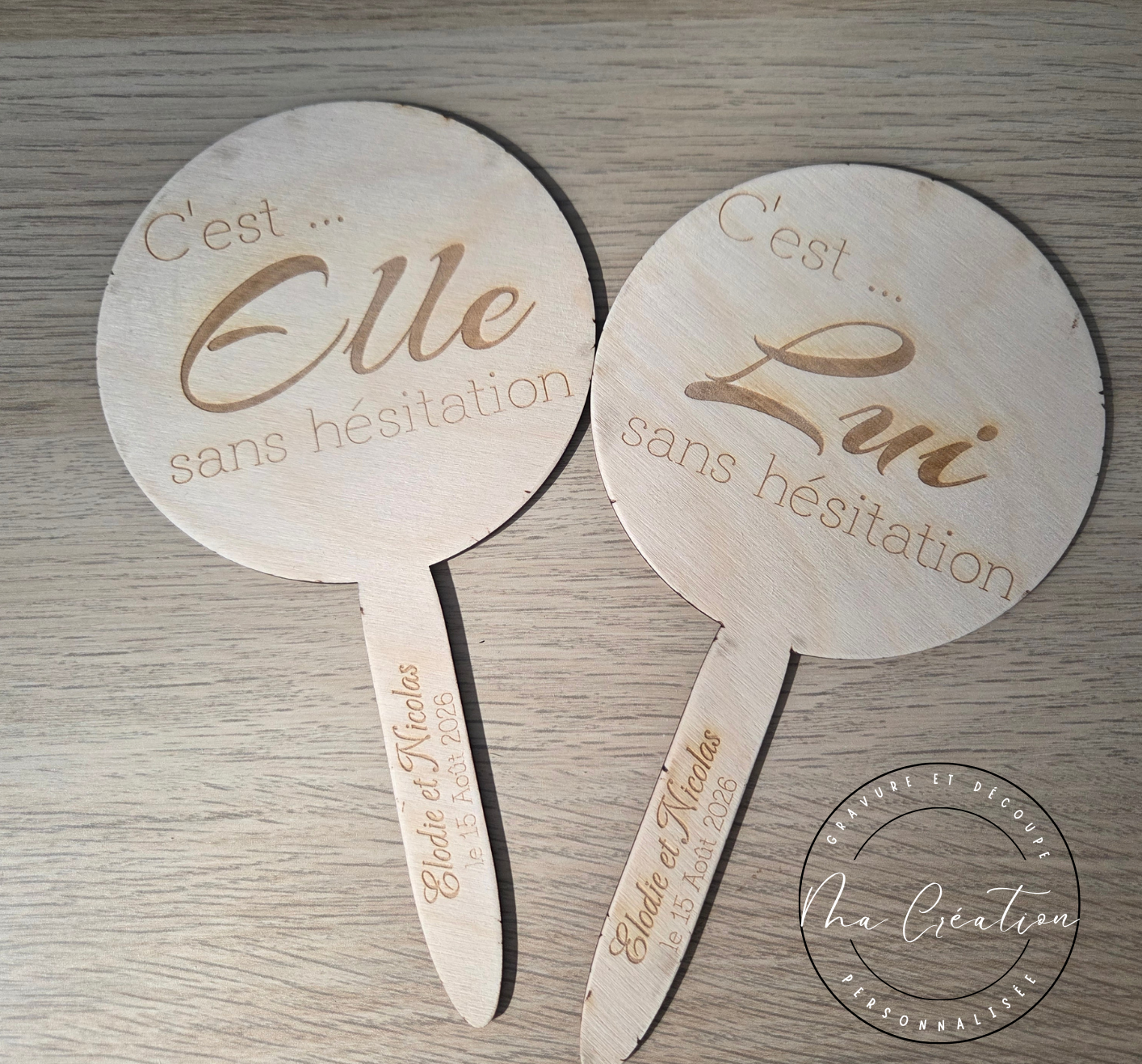 Pancartes de mariage personnalisées