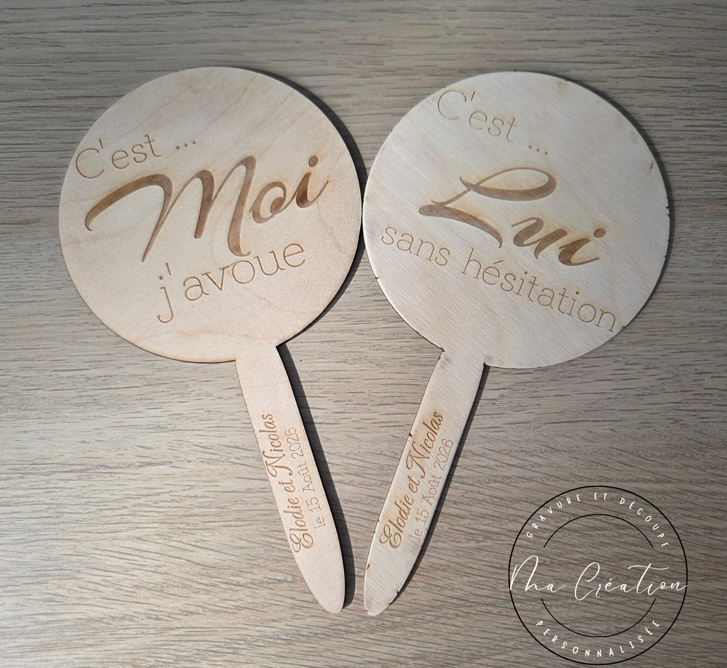 Pancartes de mariage personnalisées