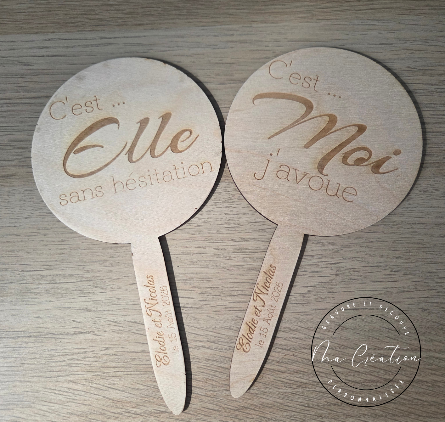 Pancartes de mariage personnalisées