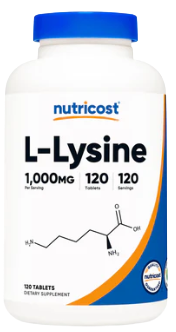 L-Lysina 1,000mg 120 Tabletas Nutricost