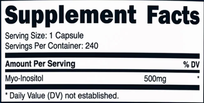 Inositol 500mg 240 Tabletas Nutricost