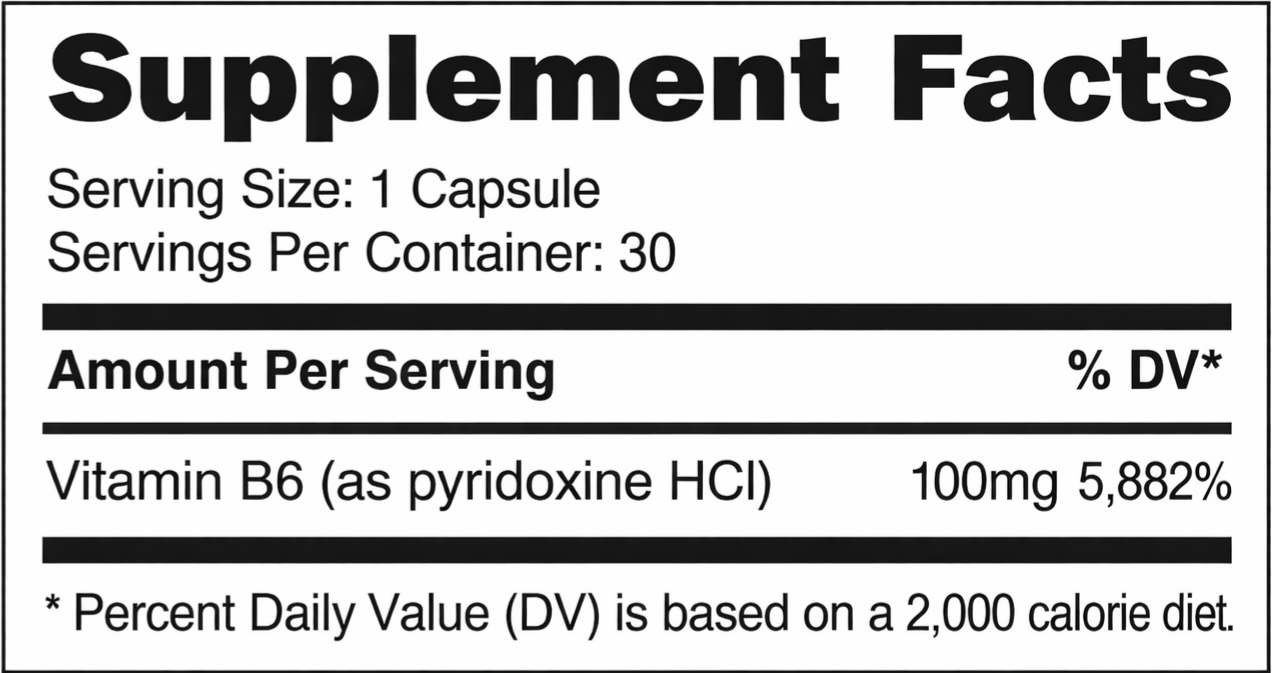 Vitamina B3 (Niacina) 500mg 30 Cápsulas Nutricost