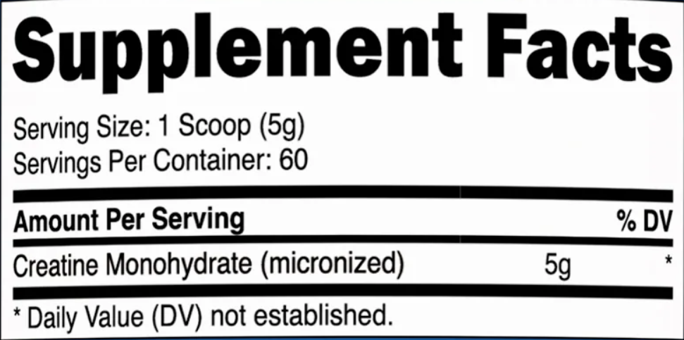 Creatina Monohidratada Micronizada 5gr 60 Servings Nutricost