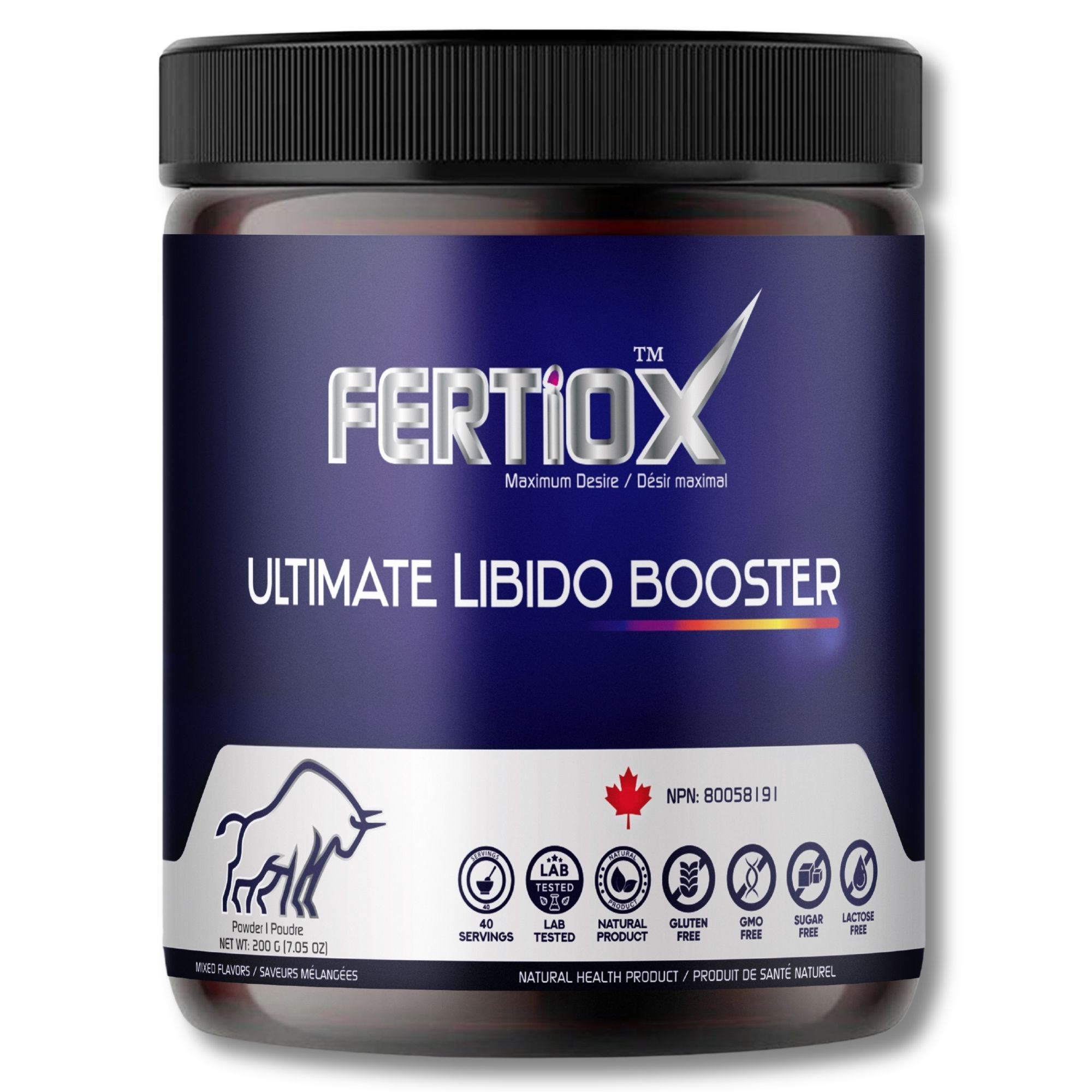 Fertiox Ultimate Vitality Blend (Maca, Tribulus, Horny Goat Weed, Royal Jelly), Powder