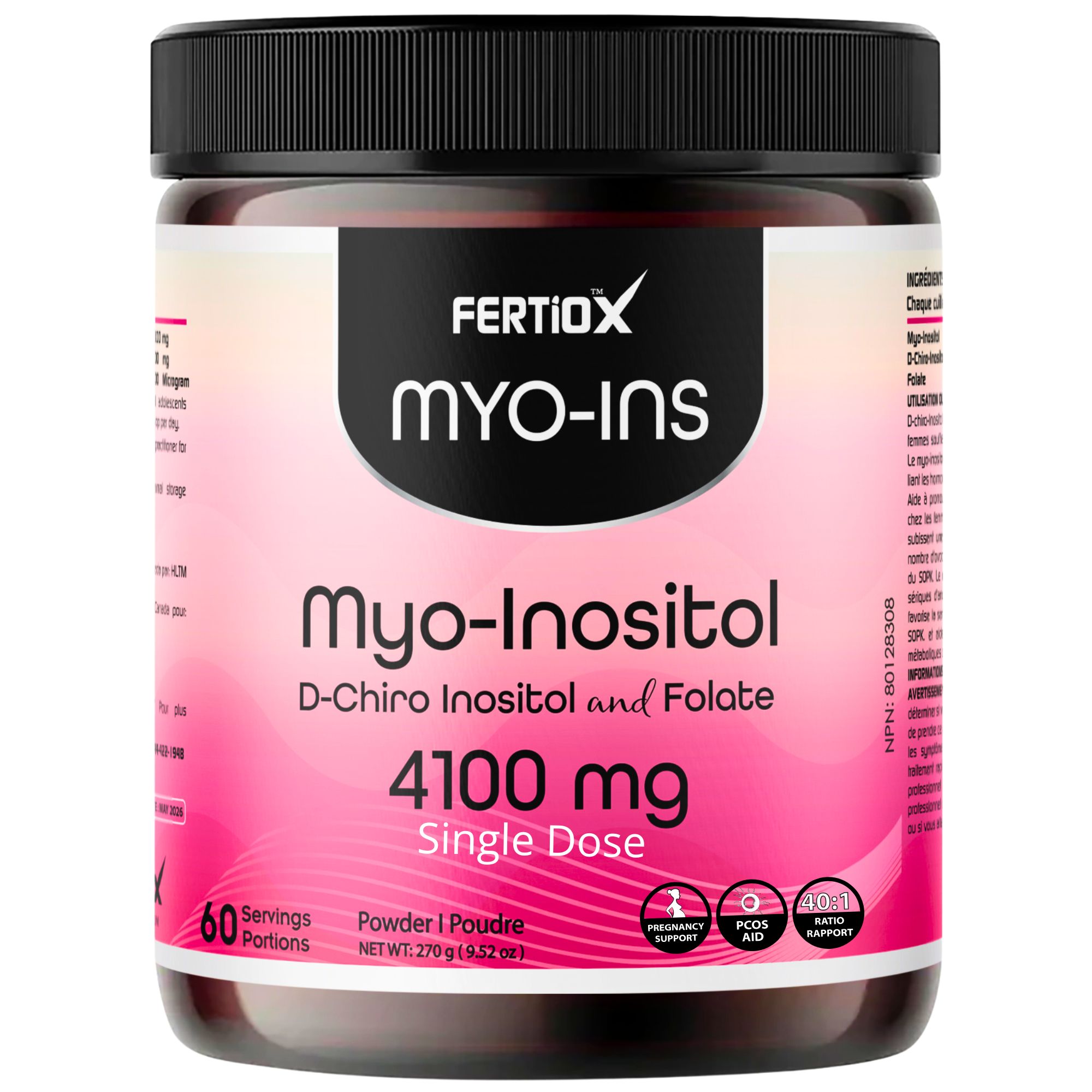Fertiox Myo Ins Myo-Inositol & D-Chiro Inositol with Folic Acid - Powder - 4100 mg