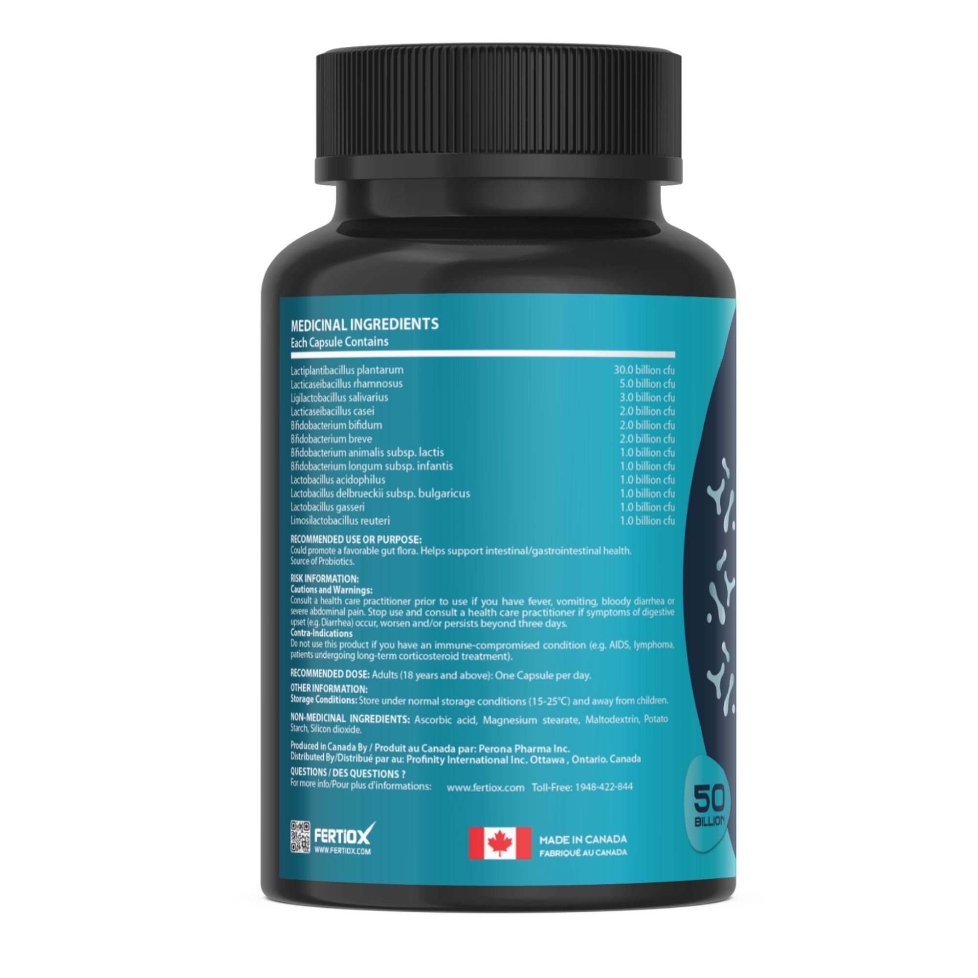 Perolife Adults Probiotics 50 Billion , 12 Strains , 90 Capsules