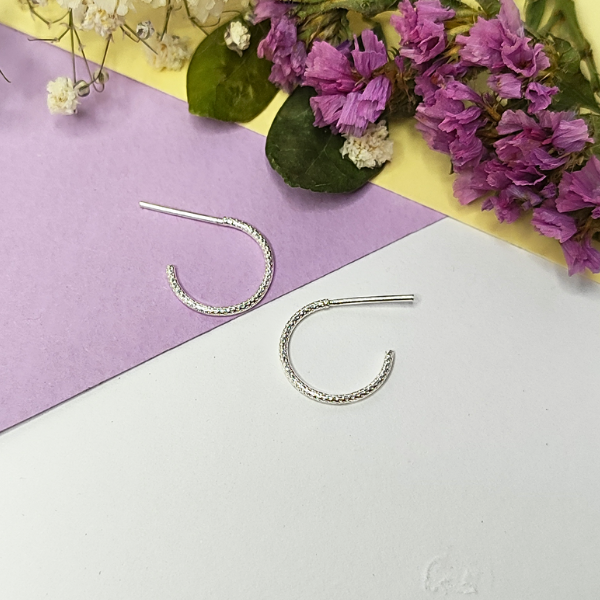 Aretes de plata 925 en forma de C