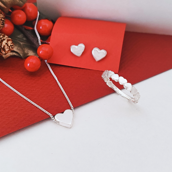 Set de corazones en plata 925