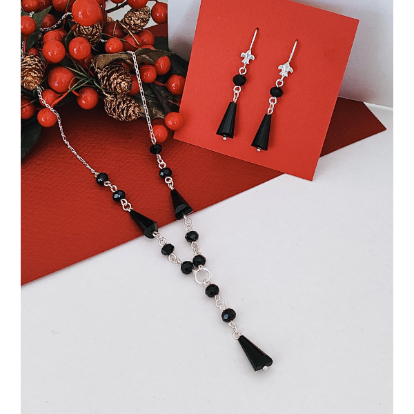 Set negro y plata 925