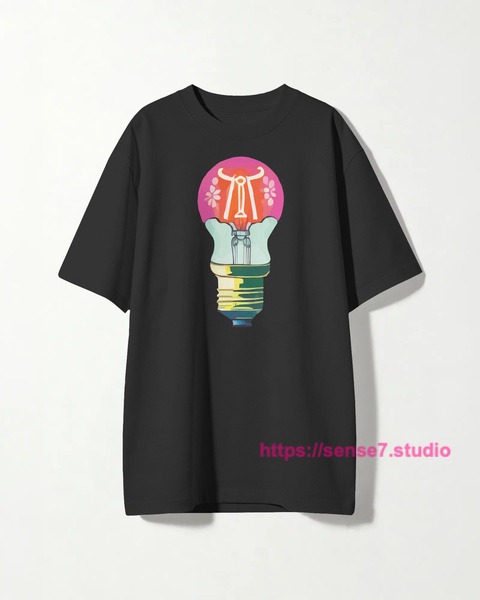 Colorful Lightbulb Graphic T-Shirt