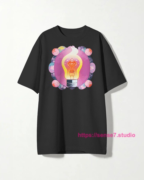 Creative Light Bulb Graphic T-Shirt