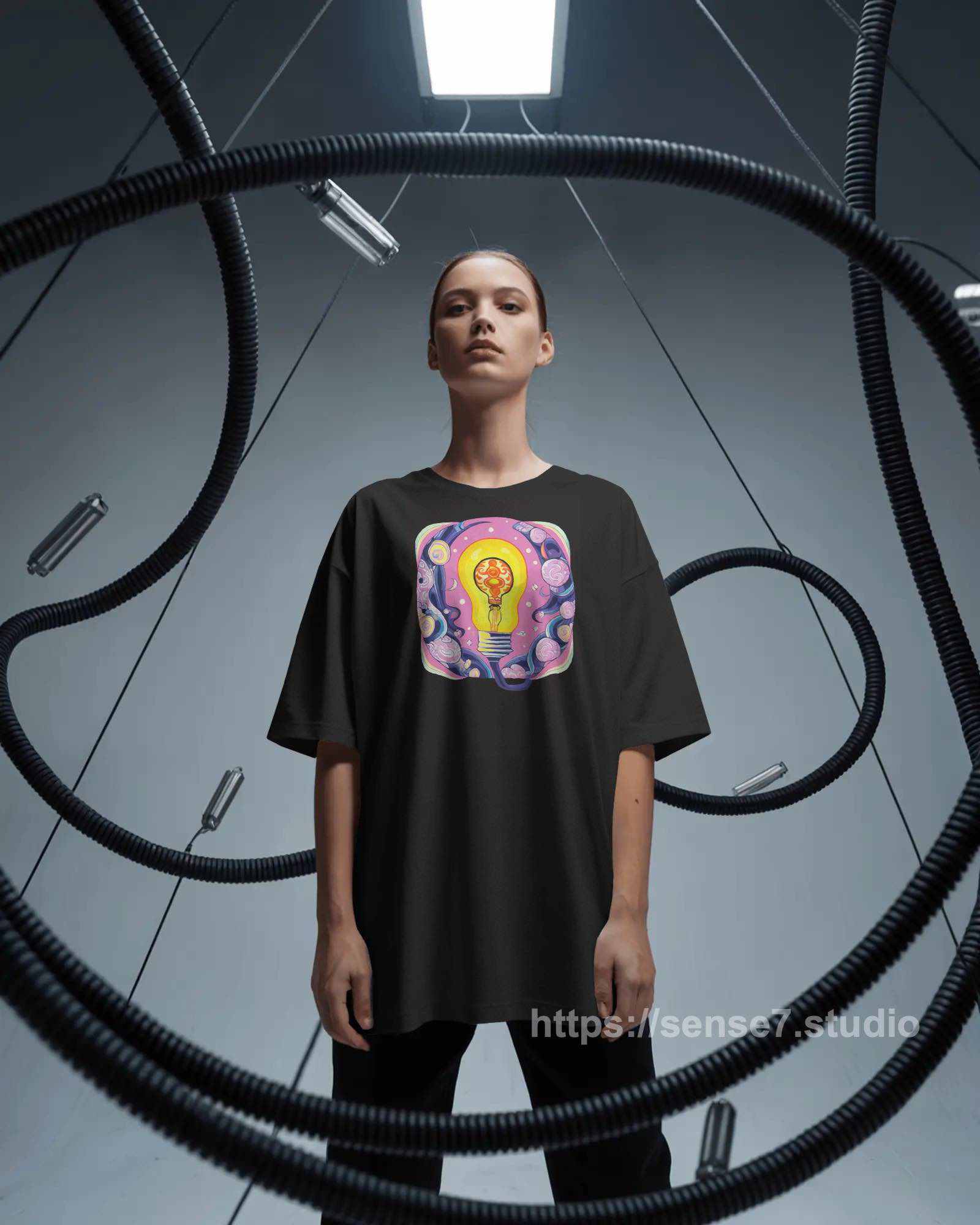 Creative Lightbulb Graphic T-Shirt