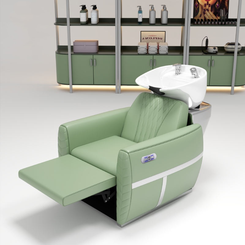 Luxury Beauty Salon Basin Hair Wash and Chairs Comfortable Shampoo Bowl Backwash Unit Shampoo Chairs with Massage