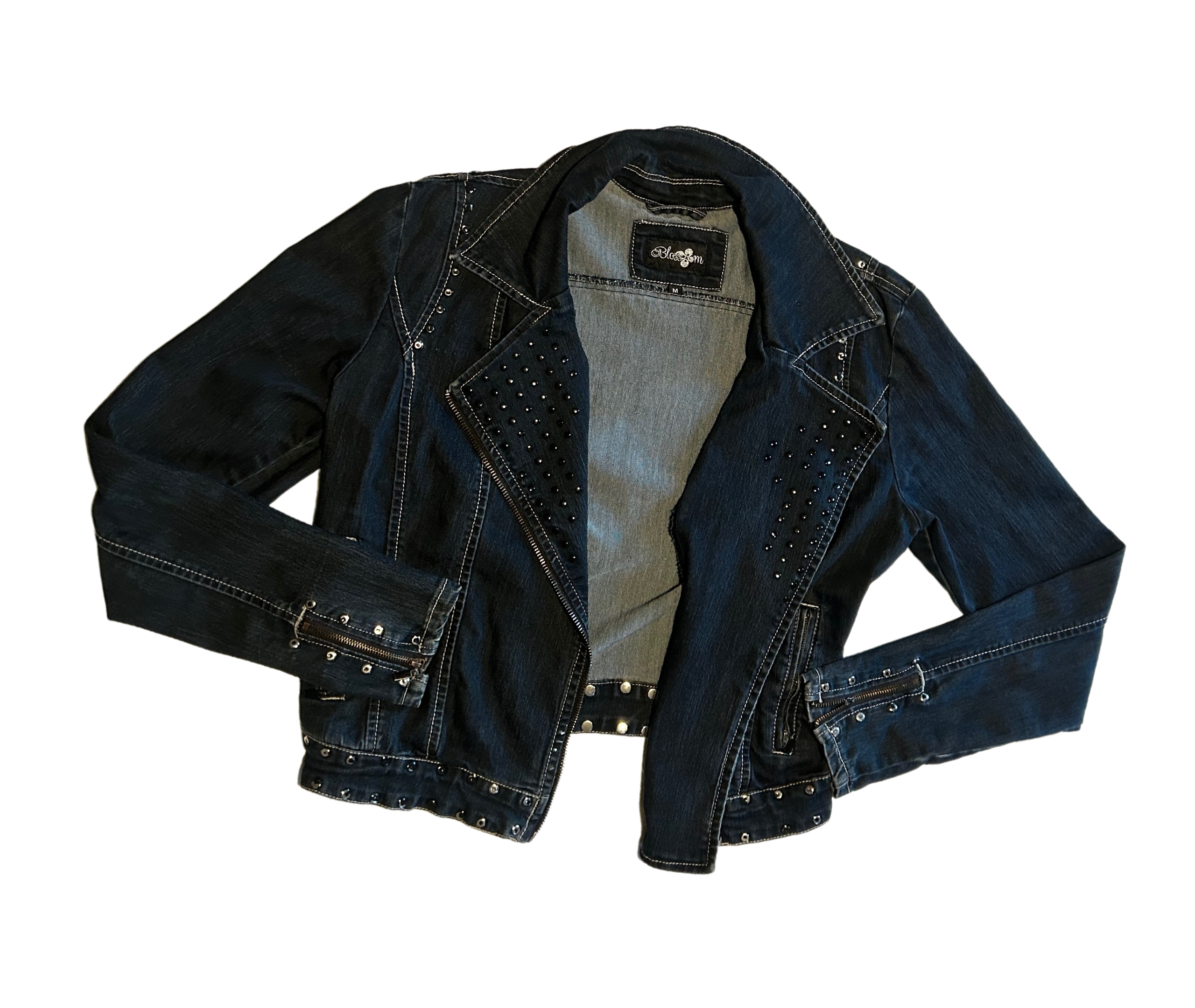 2000s Denim Biker Jacket