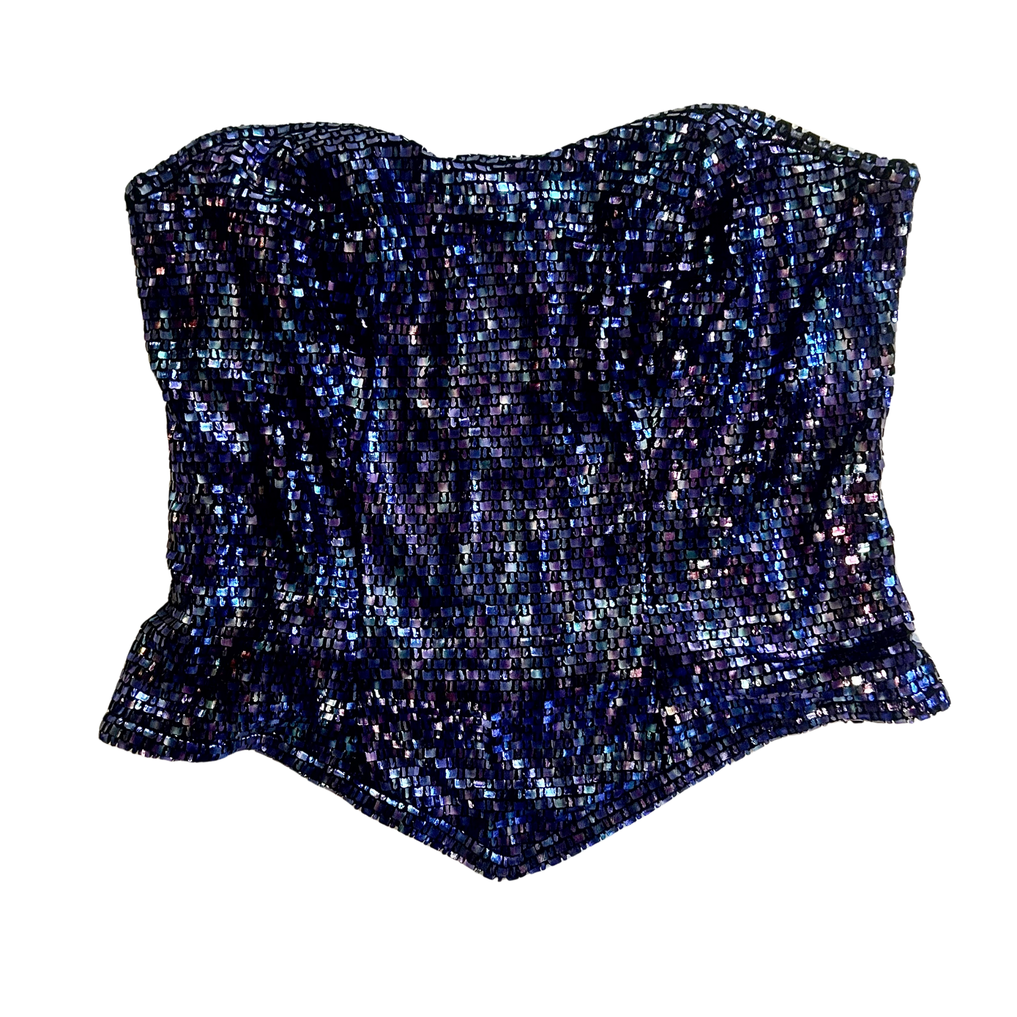 Deep Blue Sequin Bustier