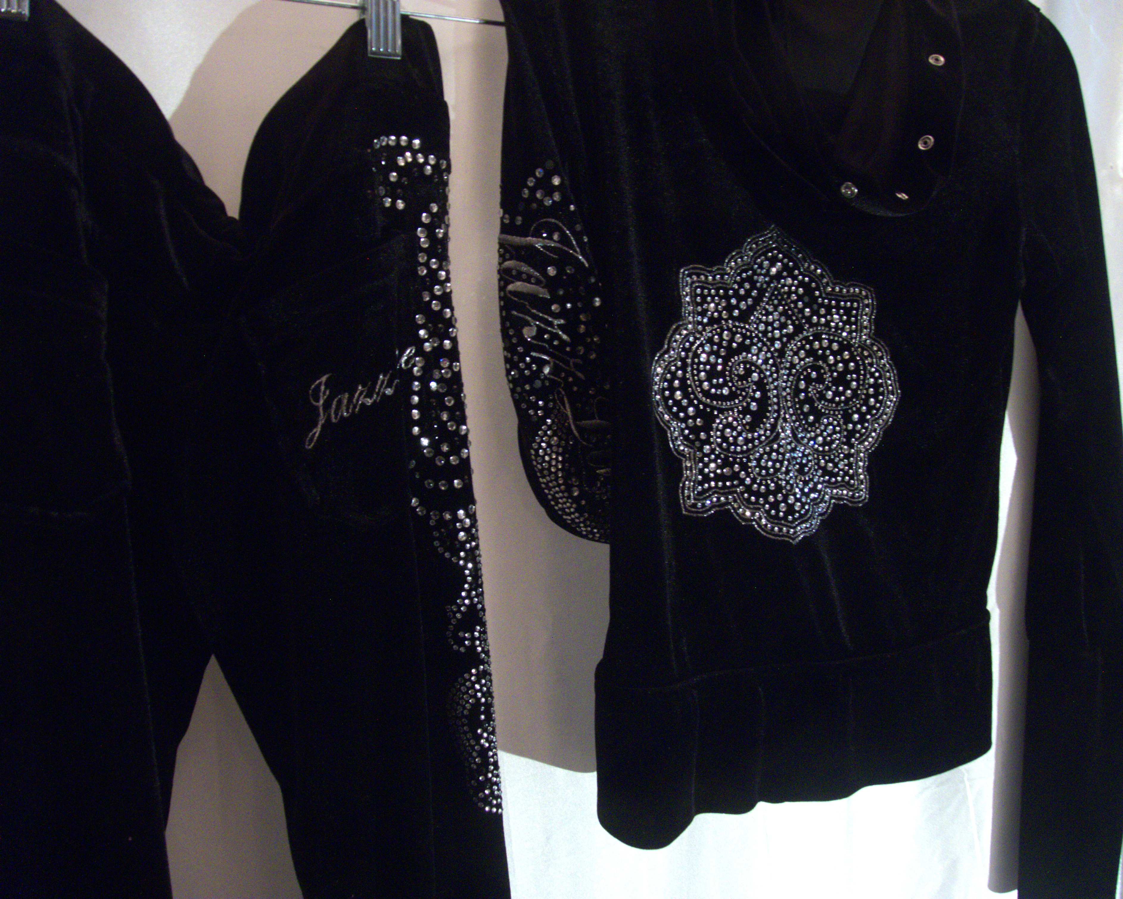  Vintage 2000s rhinestoned velour tracksuit