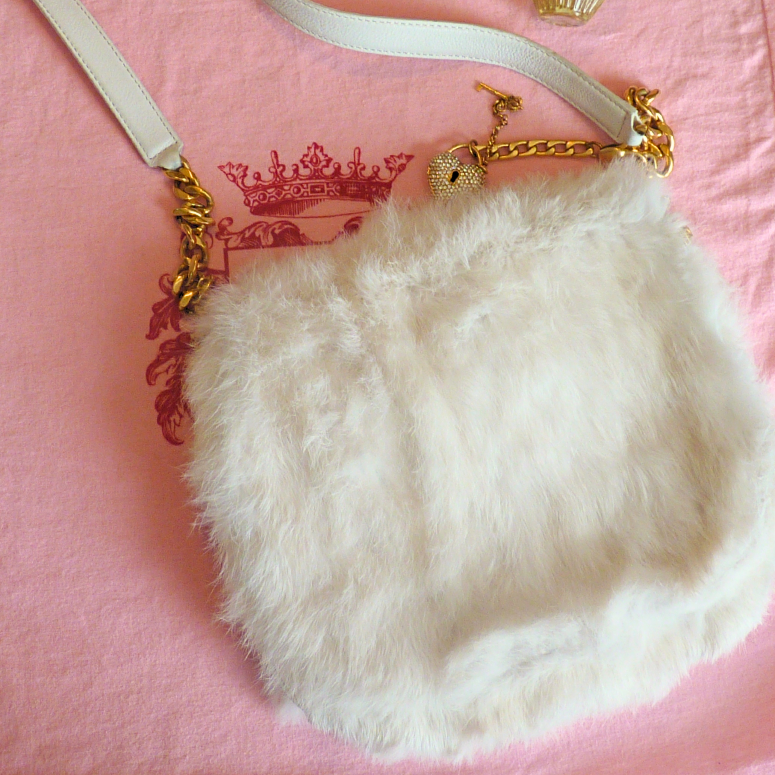 Vintage Juicy Couture White Rabbit Fur Handbag