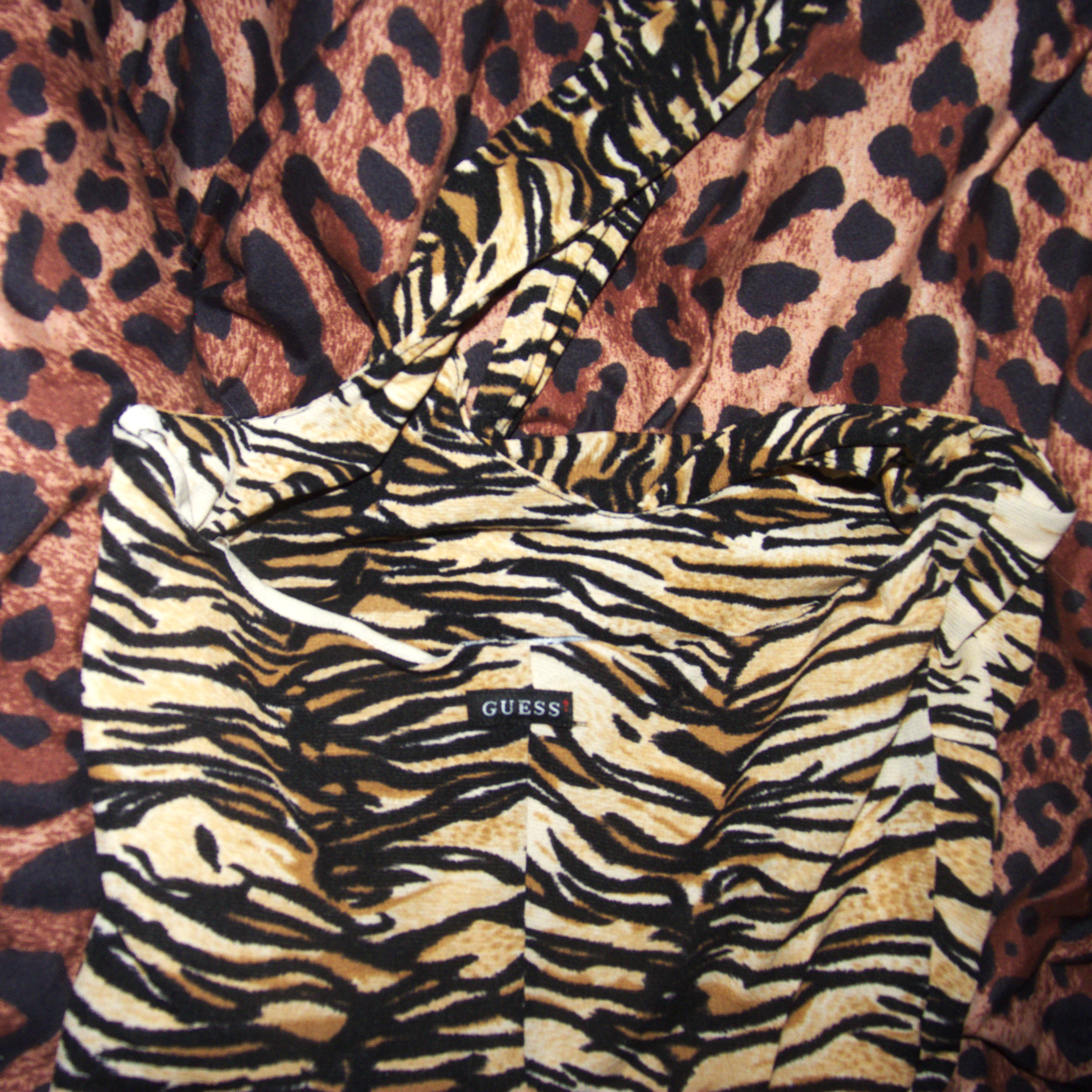 2000s GUESS Tiger Print Halter Dress